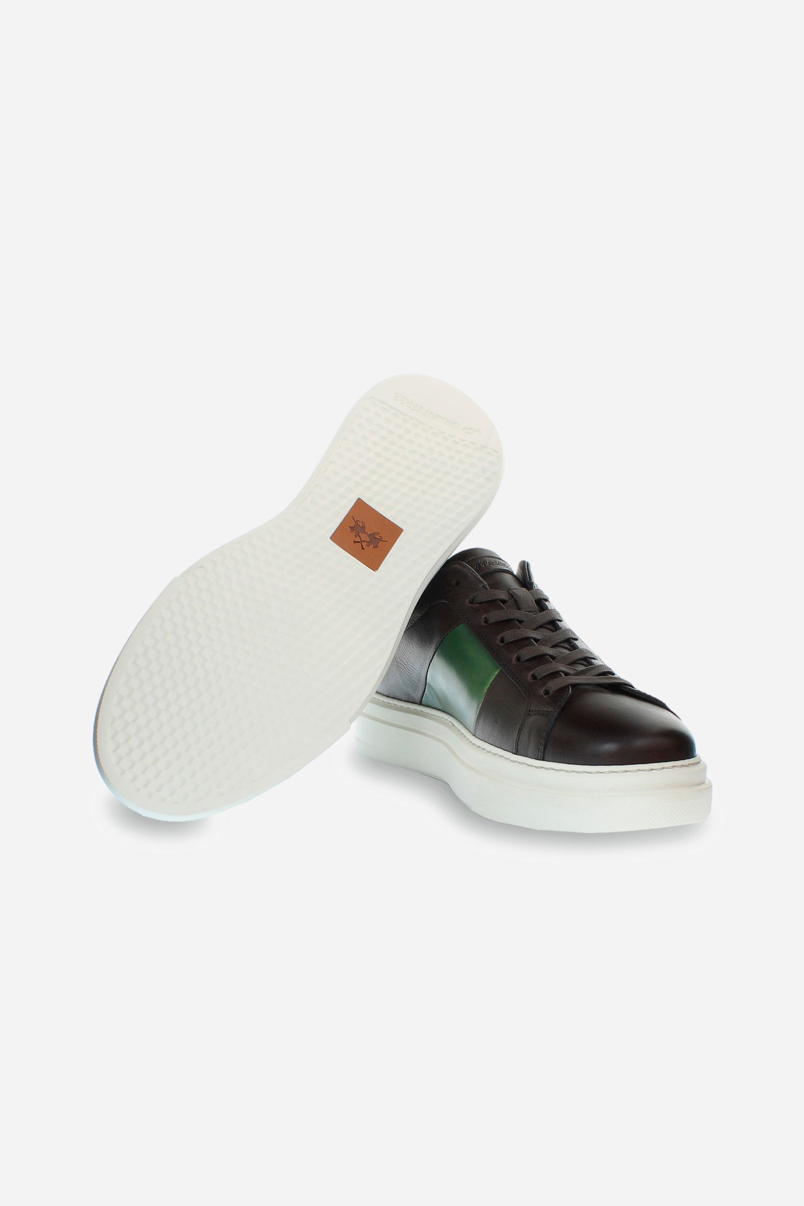 Sneaker uomo in pelle multicolor