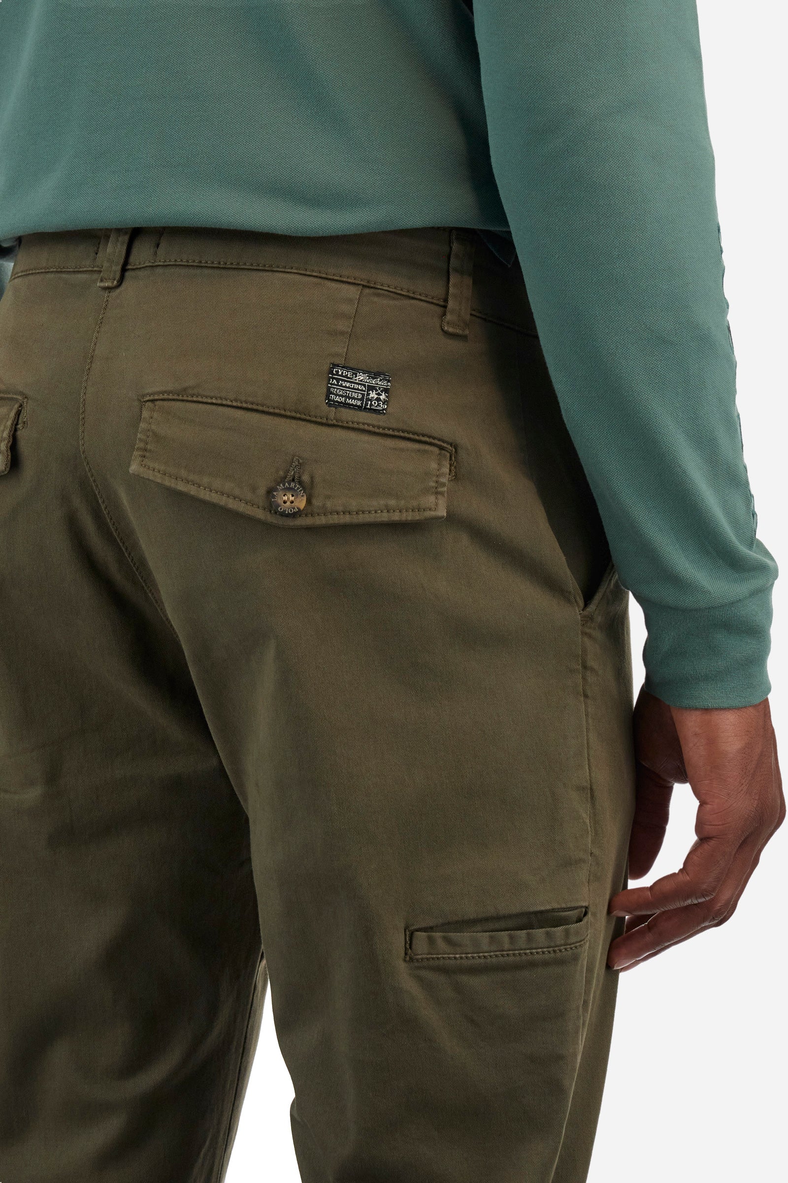 Pantalone chino regular fit in cotone elasticizzato - Zivon