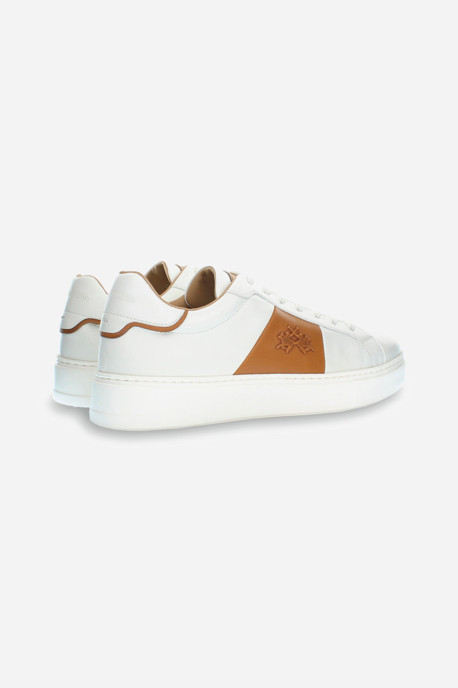 Men's trainer in multi-coloured leather