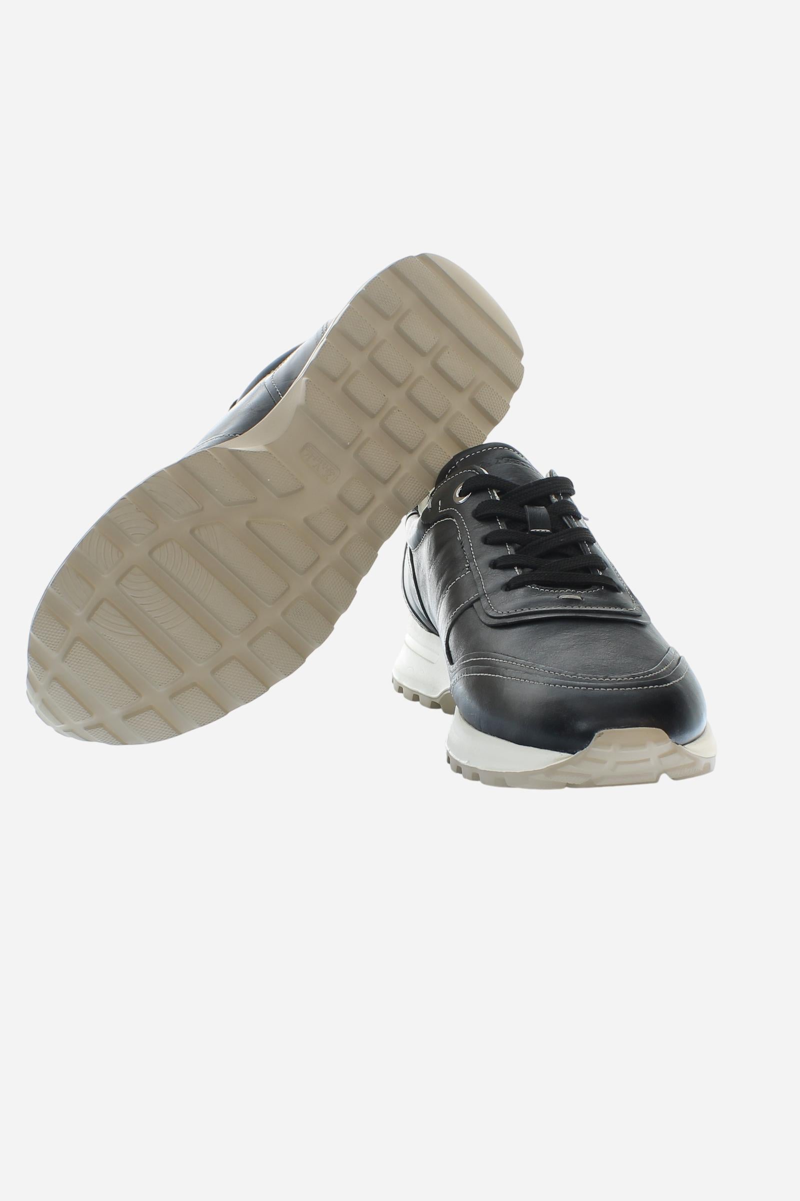 Men’s leather sneakers with block sole - Brim