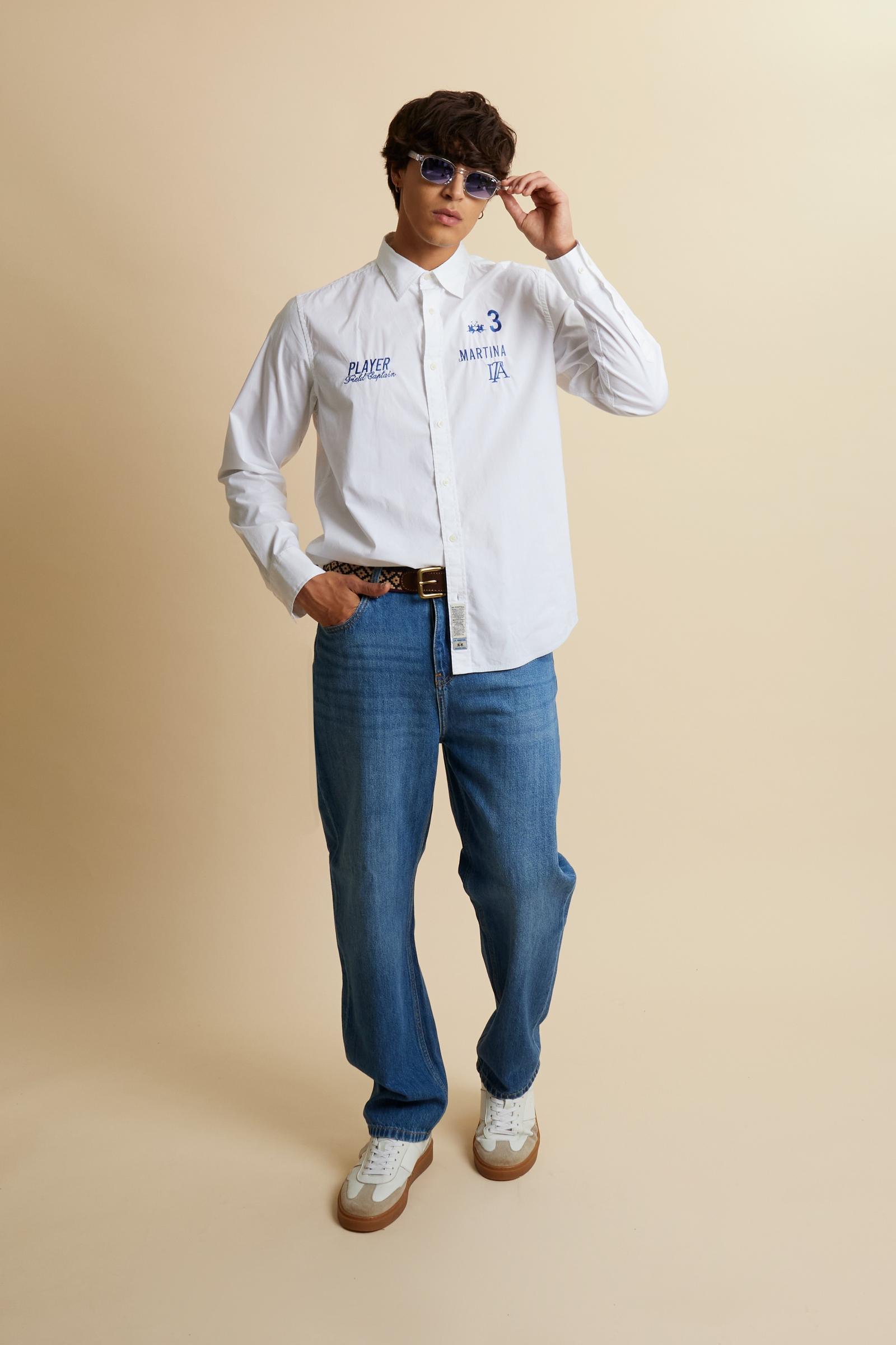 Jeans hombre en denim lavado medio regular fit en algodón – Carl