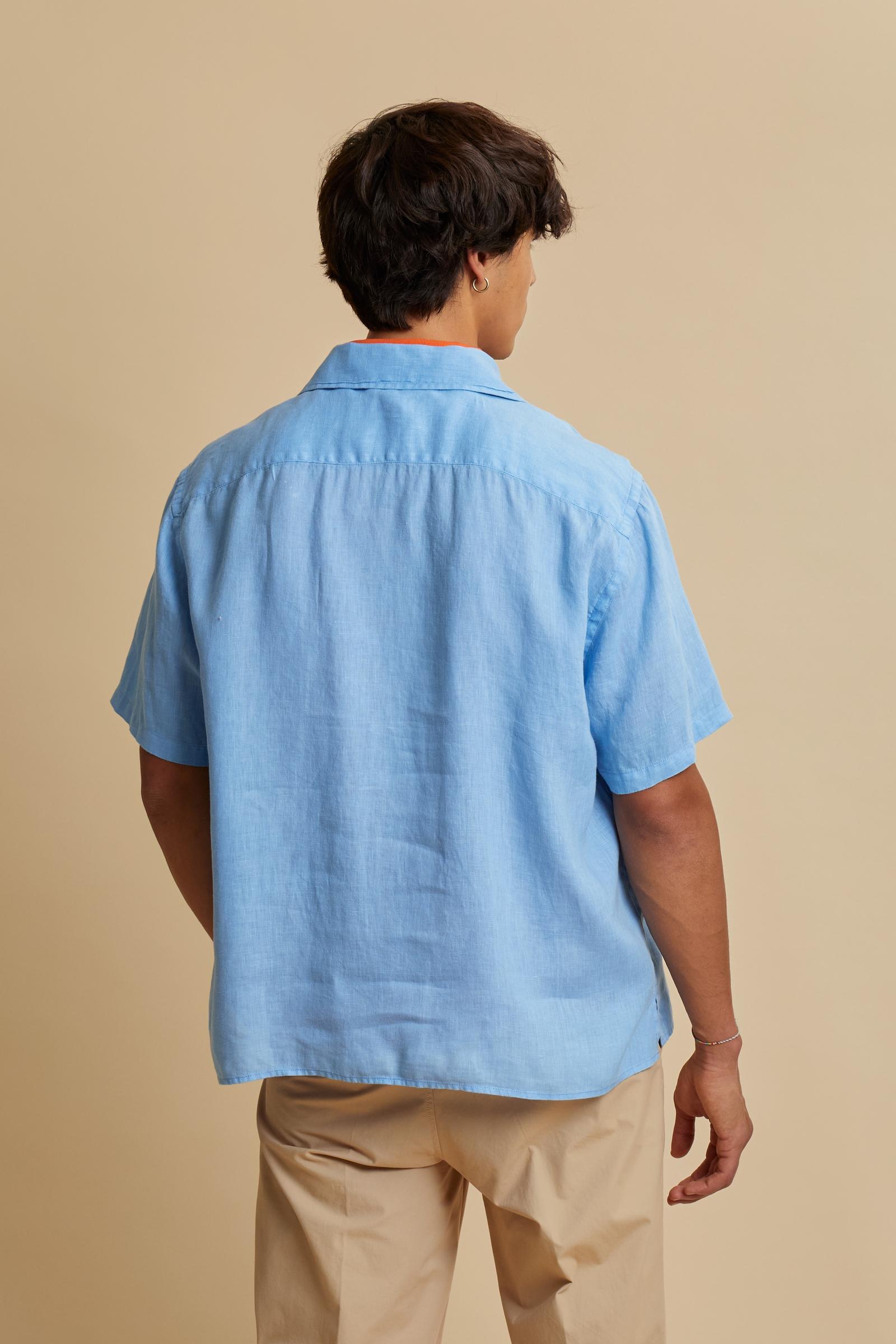 Men’s bowling shirt in pure linen relaxed fit summer style – Varoun