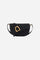Small crossbody bag in nubuck. Compact and velvety, with flap and golden metal logo buckle. - Black                                                                                                                                                                                                                                                                                                                                                                                                                             