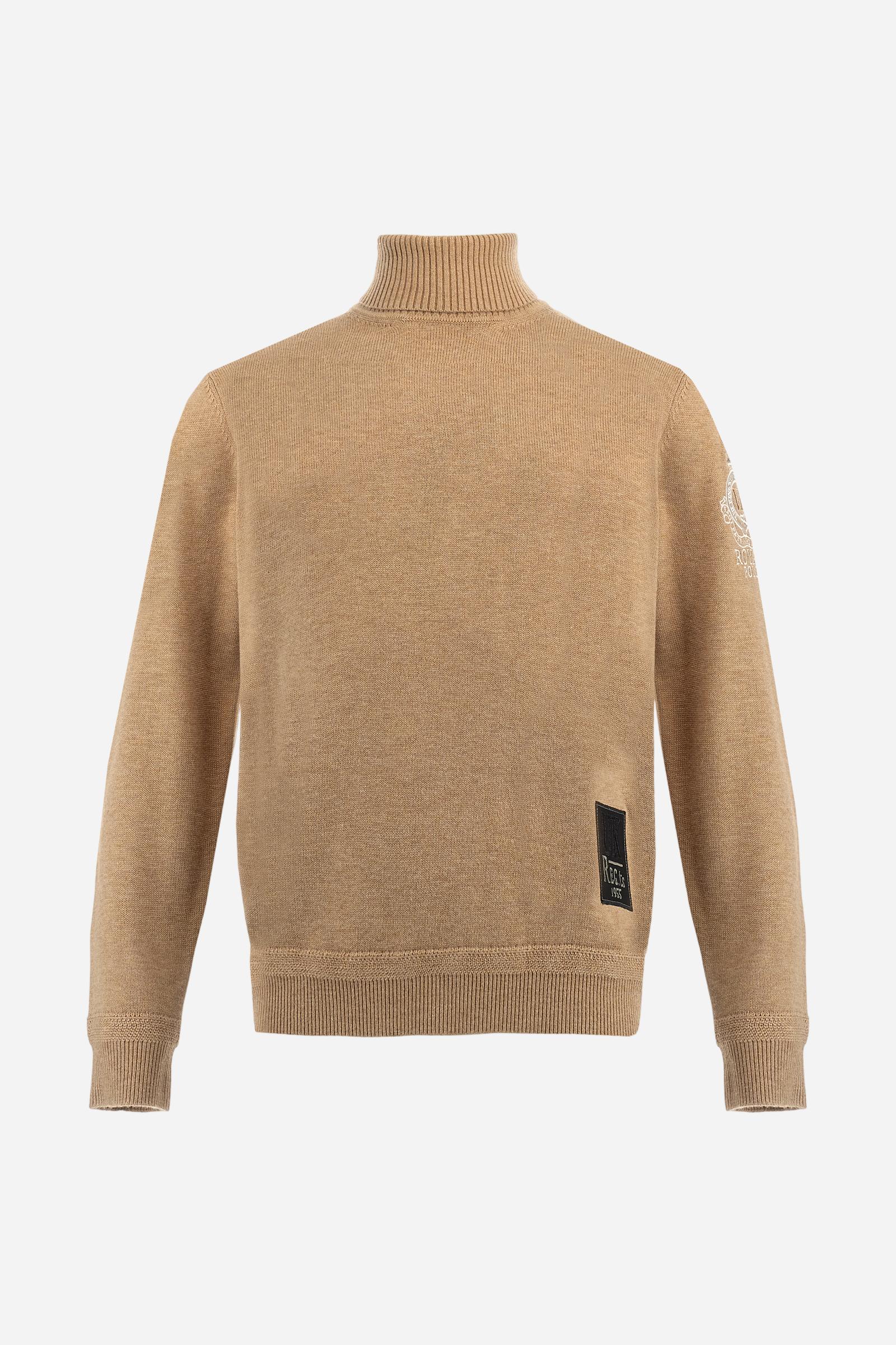 Men’s cotton/wool mock‑neck knit - Bento