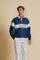 Men’s French Terry sweatshirt in cotton with loose fit and contrast details on collar, chest and sleeves. - Navy                                                                                                                                                                                                                                                                                                                                                                                                                