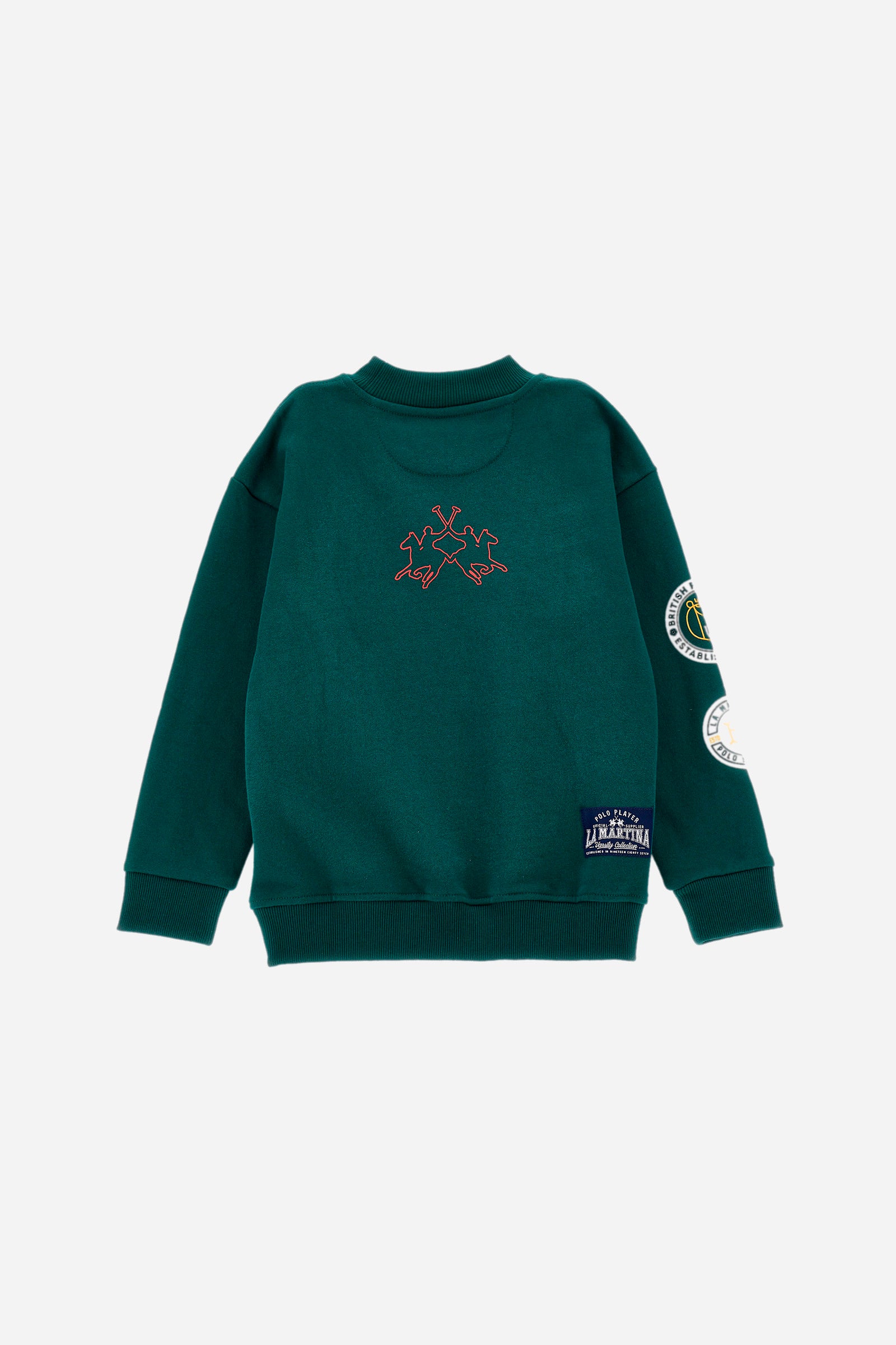 Boy's crew-neck college-style sweatshirt