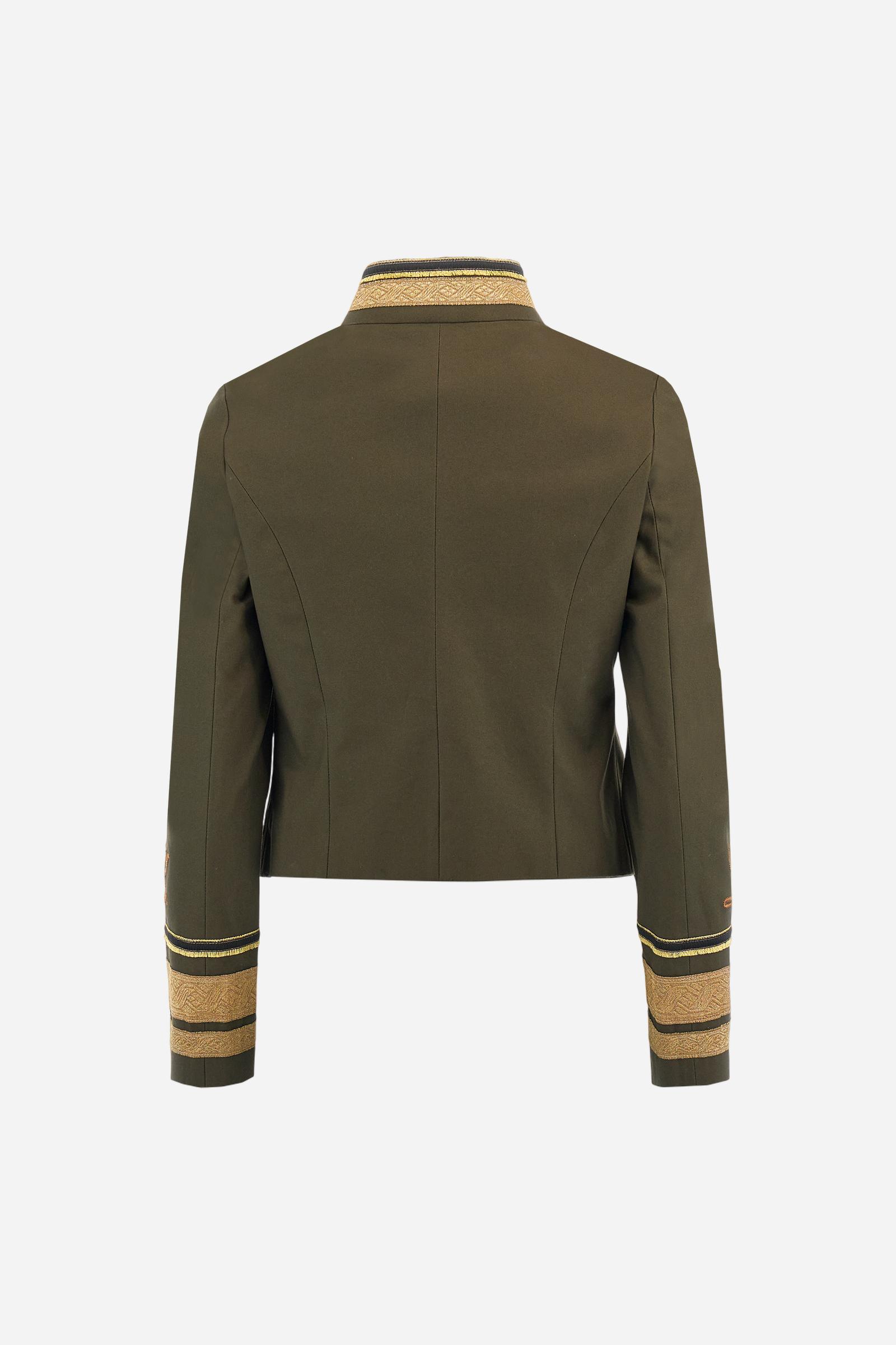 Veste femme en sergé de coton avec ornements - Beatriz