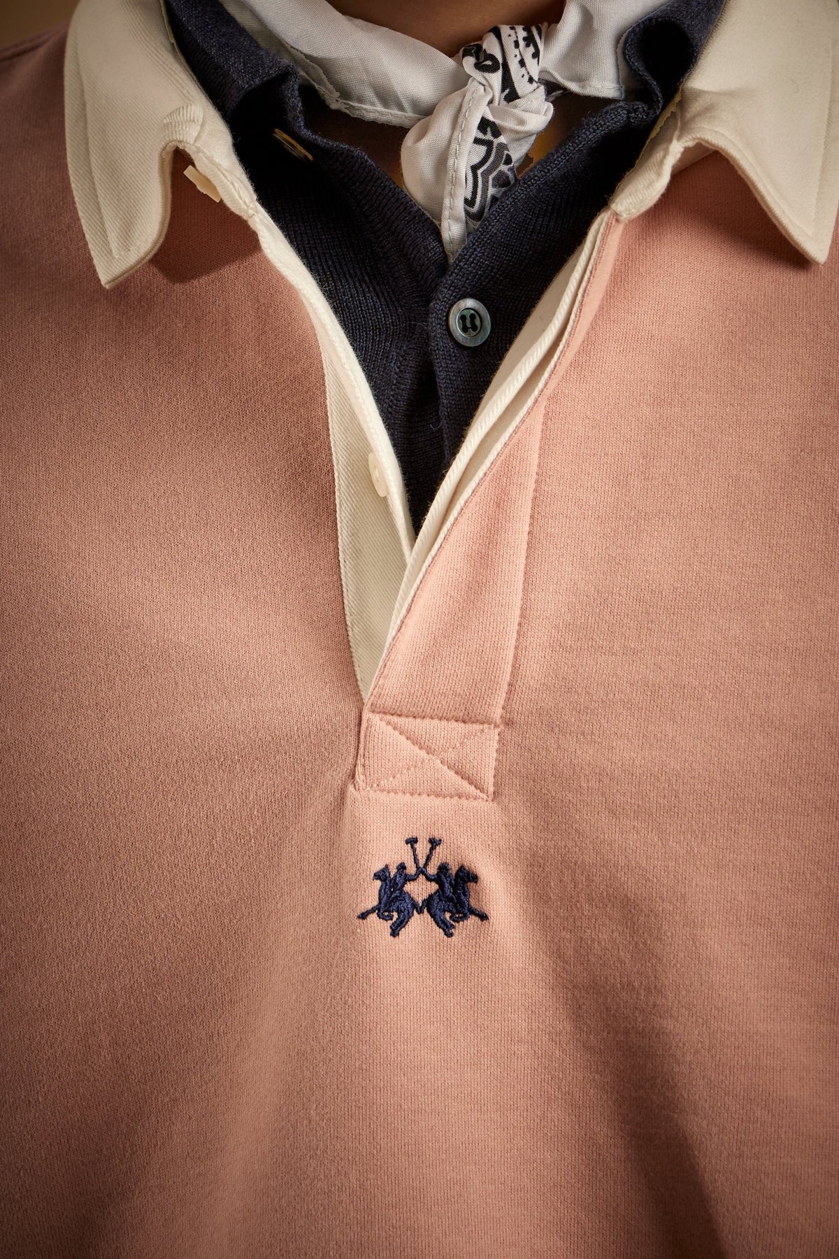 Polo homme en molleton épais de coton col rugby - Domingo