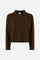Women's cropped polo in lambswool knit - Elvira