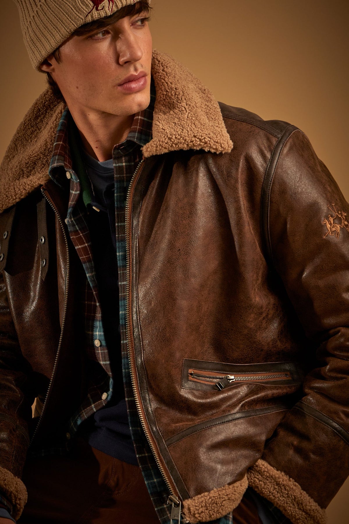Men's leather jacket Aviator style - Donagh