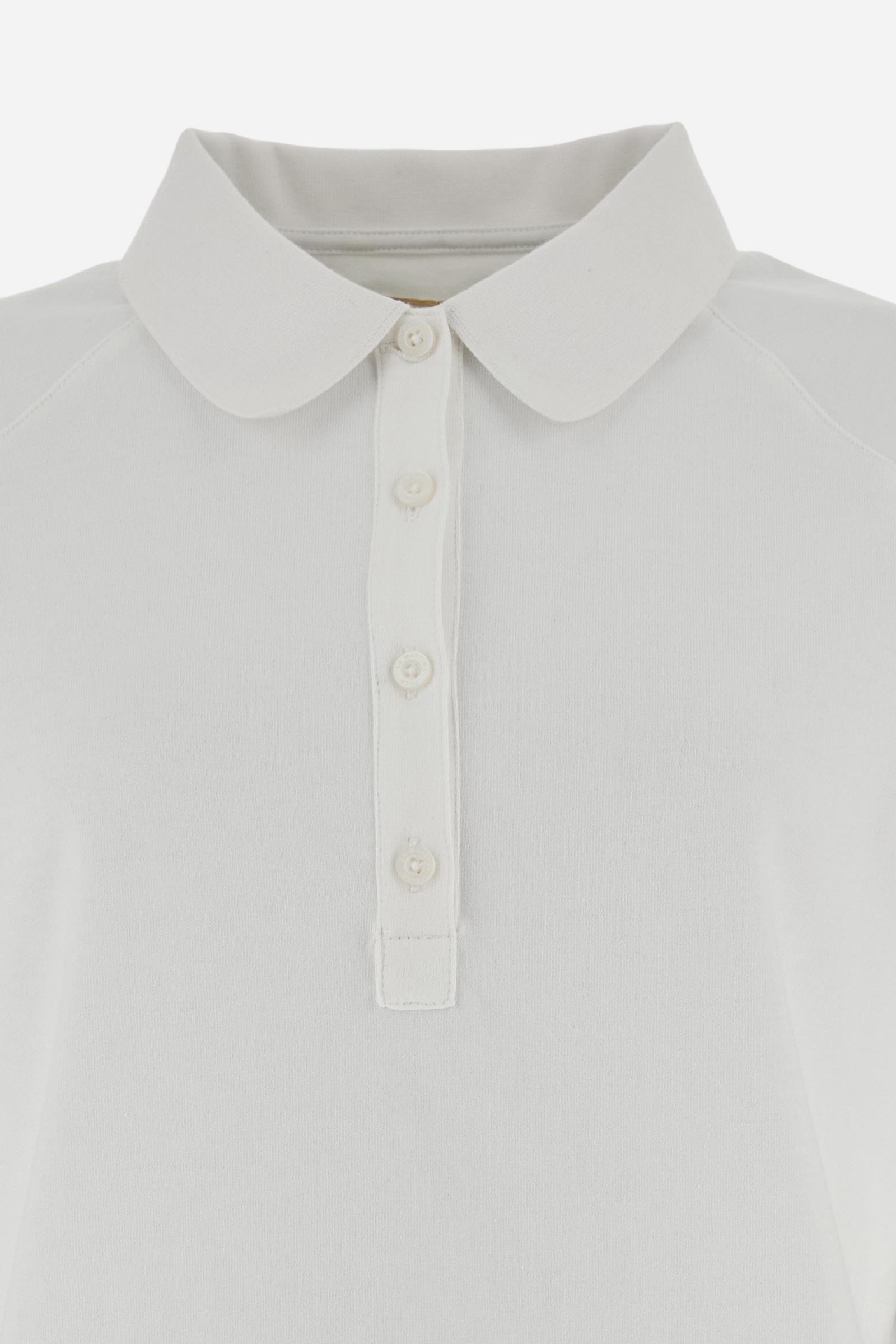 Women’s long-sleeve heavy cotton jersey polo shirt – Catalina