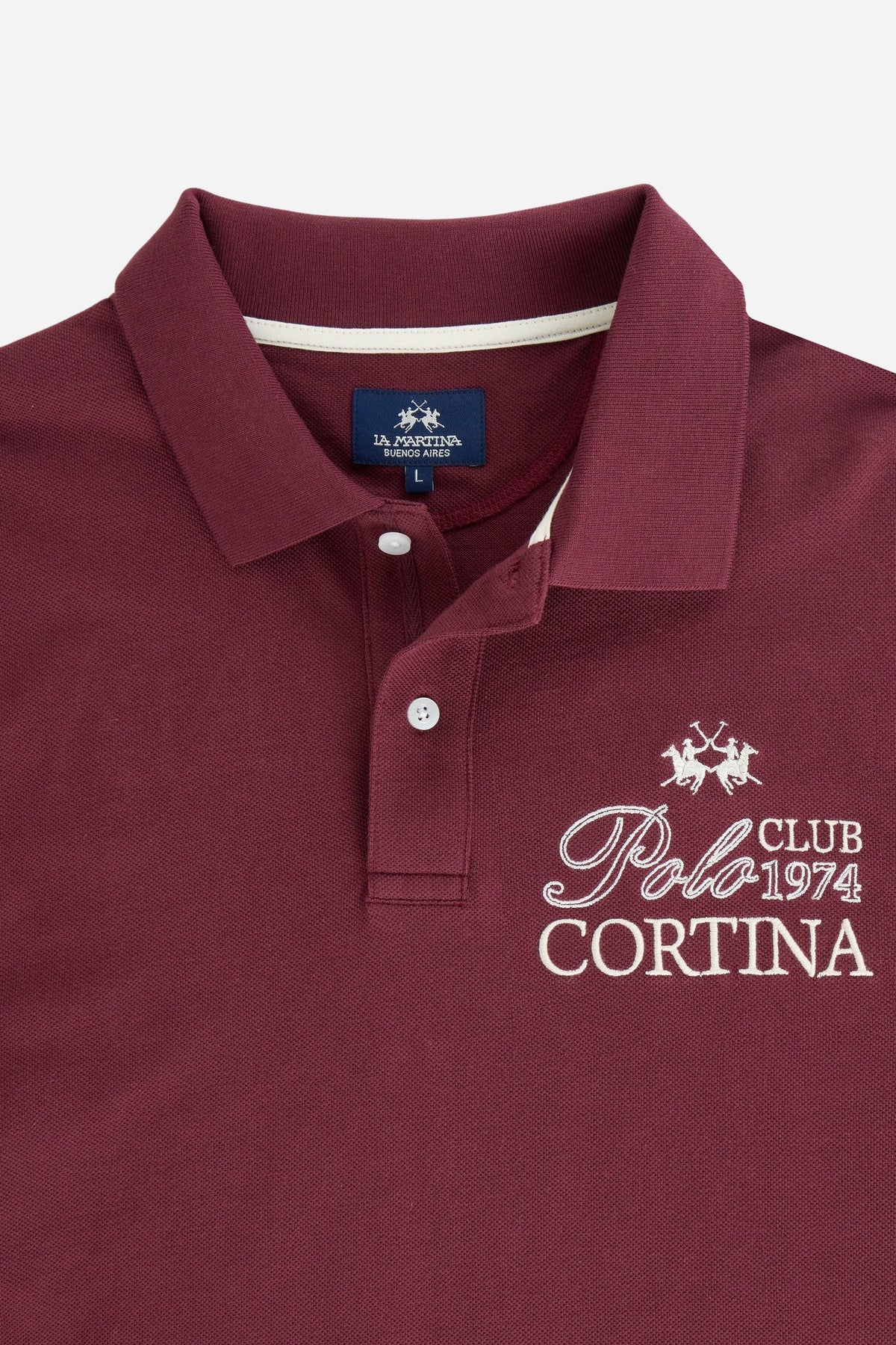 Polo uomo manica lunga piquet di cotone Polo Club Cortina – Egbert