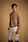 Men's half-zip lambswool sweater with tricolor logo - Etor