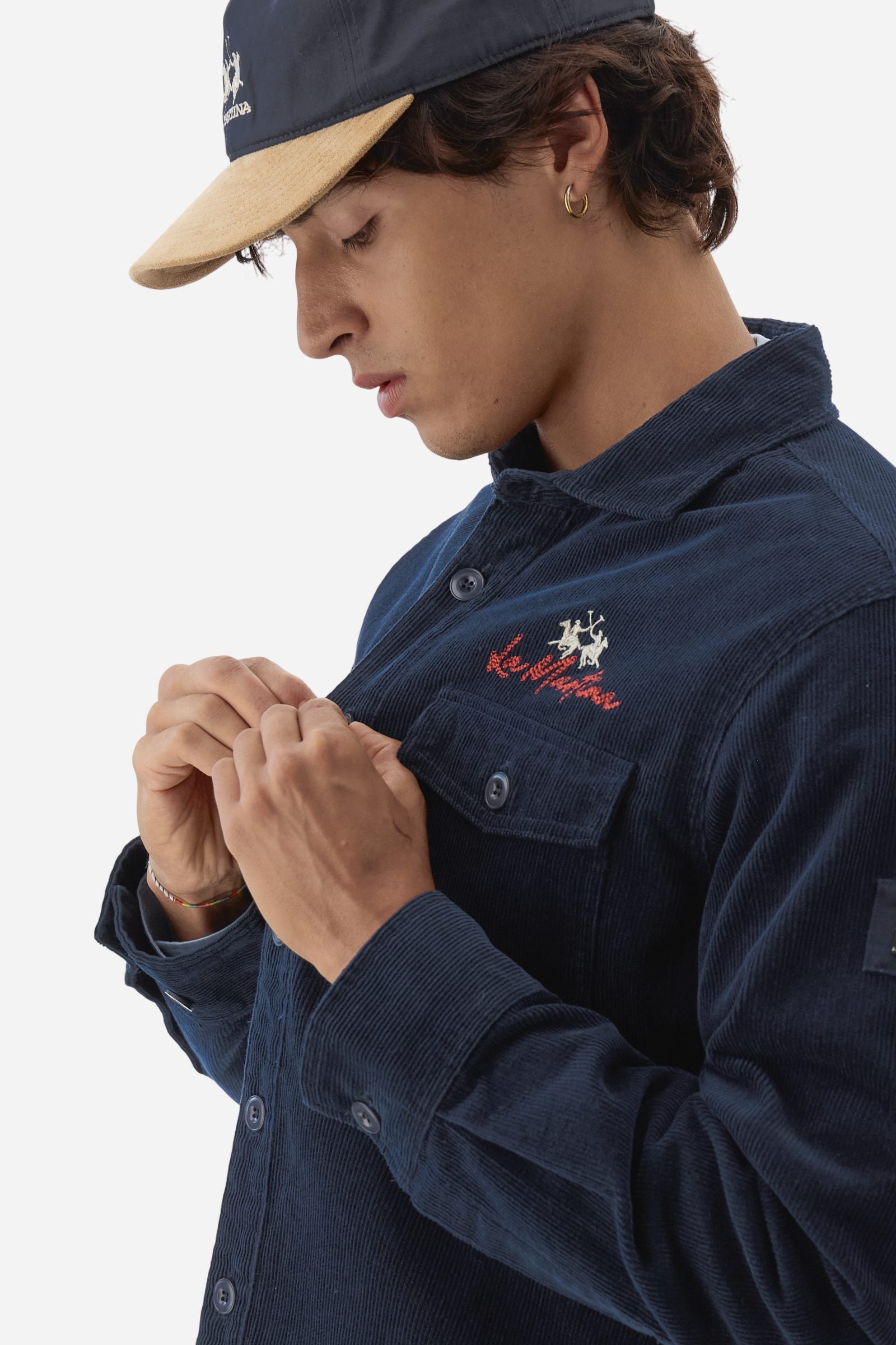 Sobrecamisa de terciopelo a rayas para hombre - Bob