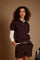 Women's short sleeve polo shirt in lambswool blend knit - Emelyn