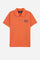 Short-sleeved polo shirt for boys made from lightweight 100% cotton jersey in a solid colour. The style features a two-button front opening and shirt collar in the same fabric. The contrast inner collar tape recalls the Team logo printed on the chest, while the brand lettering under the collar completes the garment with an iconic and recognisable detail. - Flame