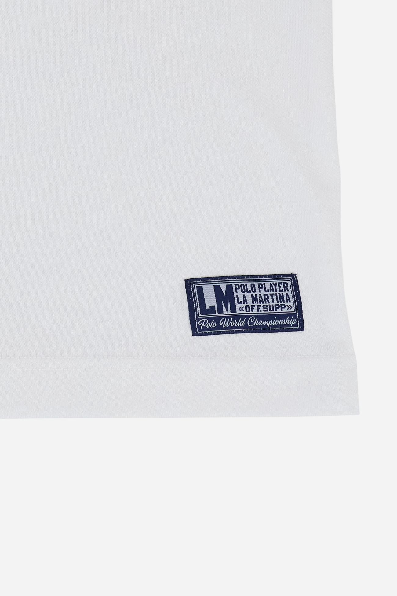 Men’s crew neck cotton jersey T-shirt with modern fit and graphics inspired by Argentina and the Elite of Polo. - Optic White                                                                                                                                                                                                                                                                                                                                                                                                   