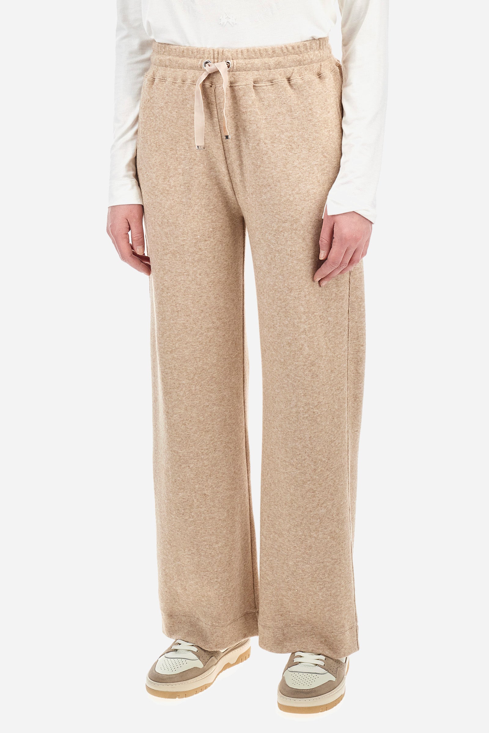 Regular fit fleece palazzo trousers - Zonia