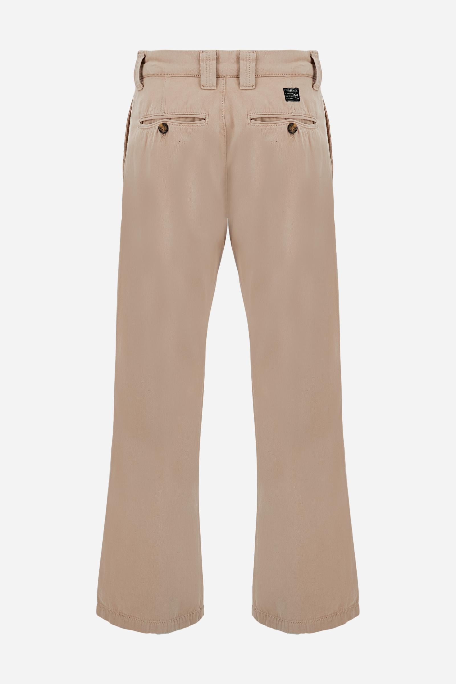 Men's chino trousers in cotton and linen canvas Black Label
