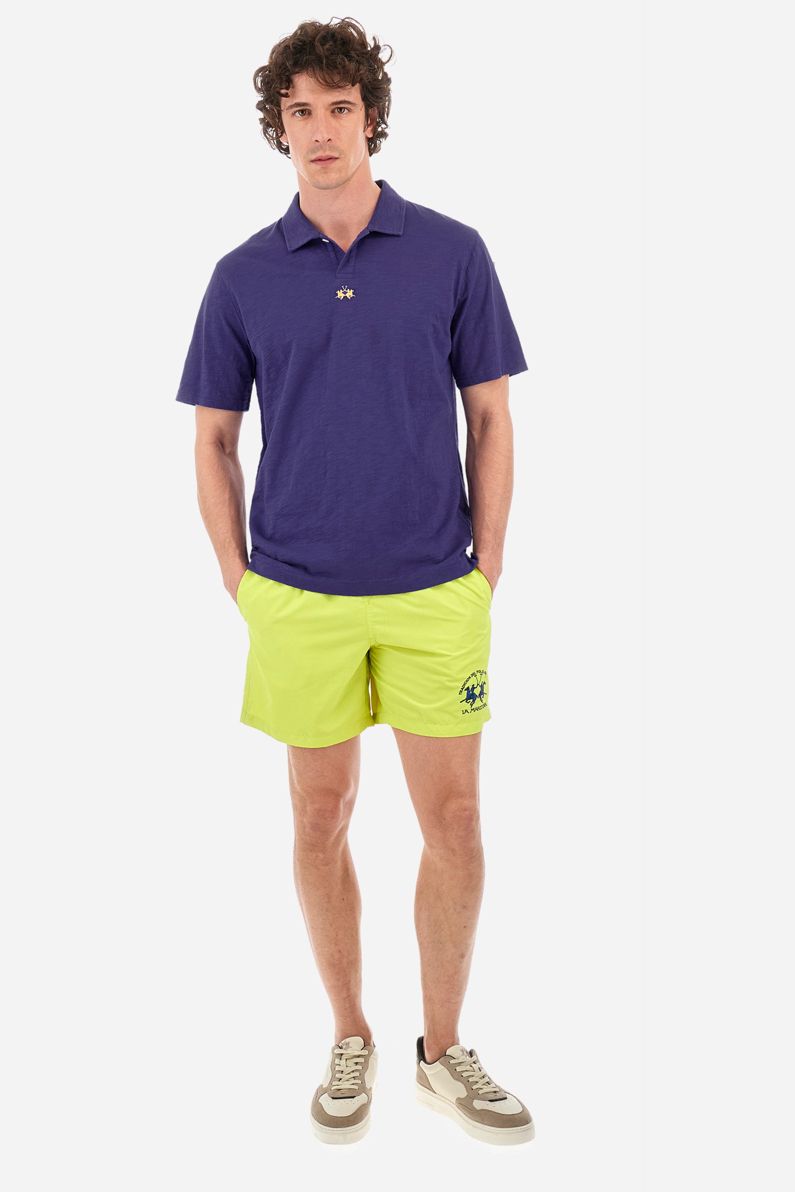 Regular-fit swimming shorts in synthetic fabric - Clint