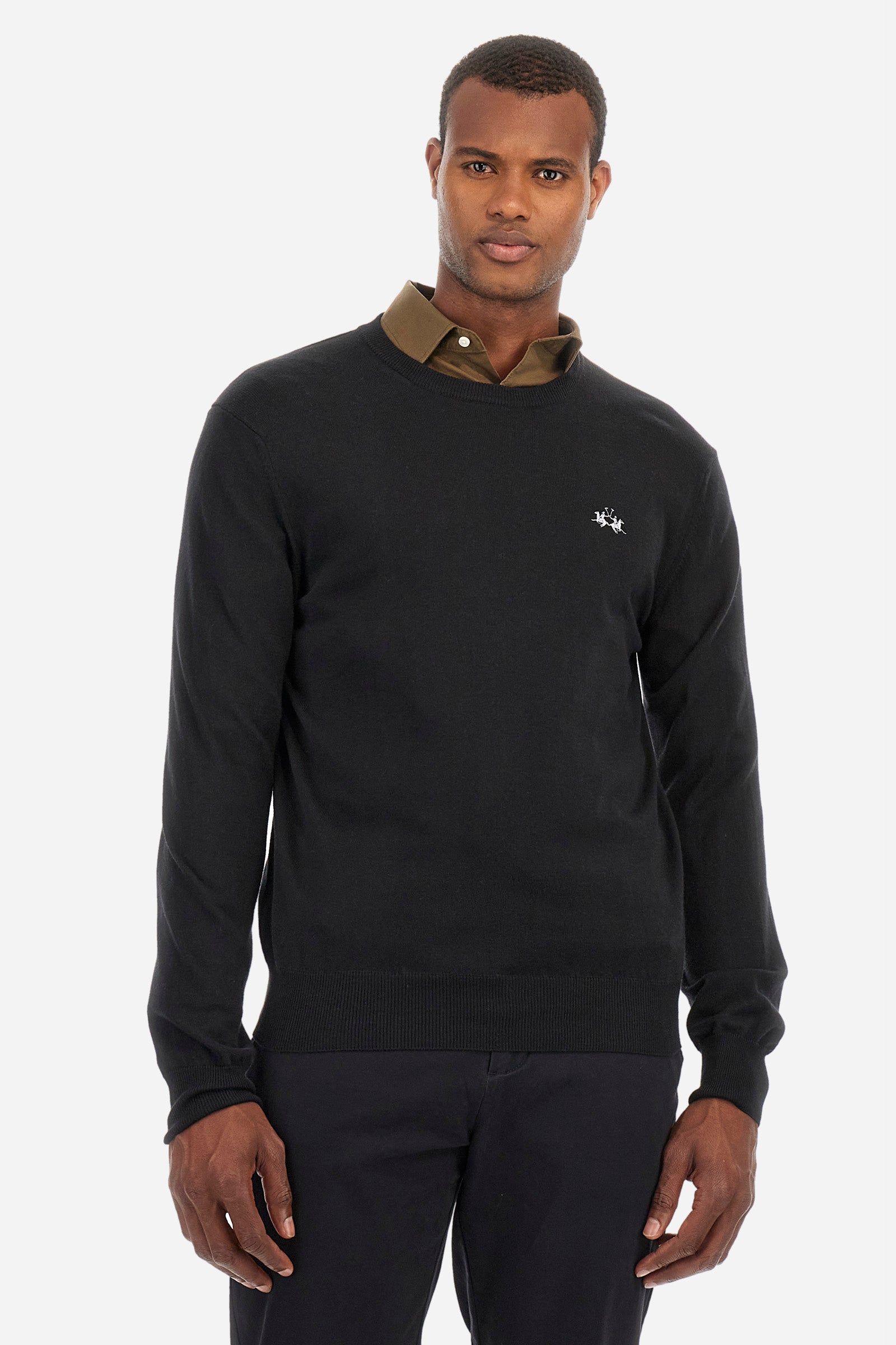 Regular fit pullover in cotton and wool - Zayden