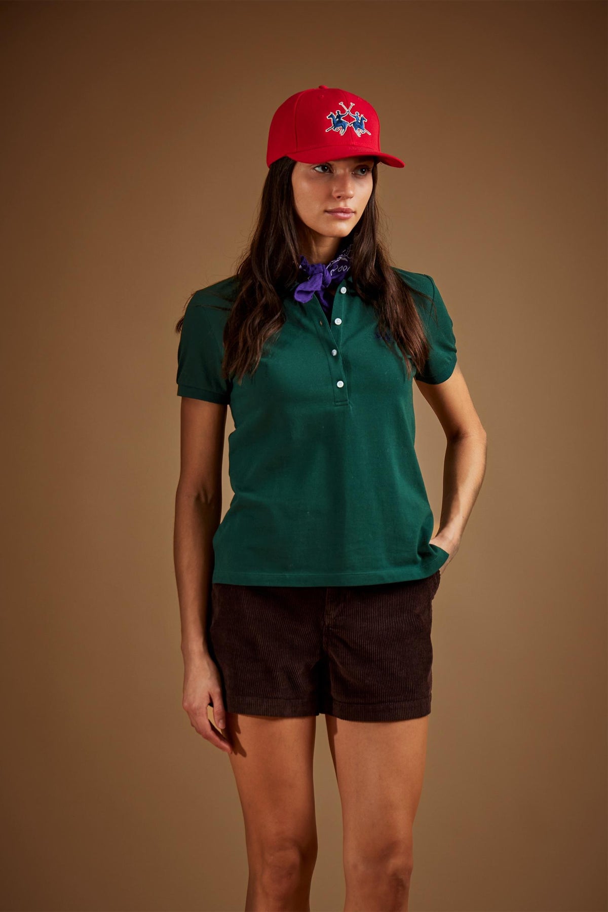 Women's short sleeve stretch piqué polo SLIM FIT - Eleanor