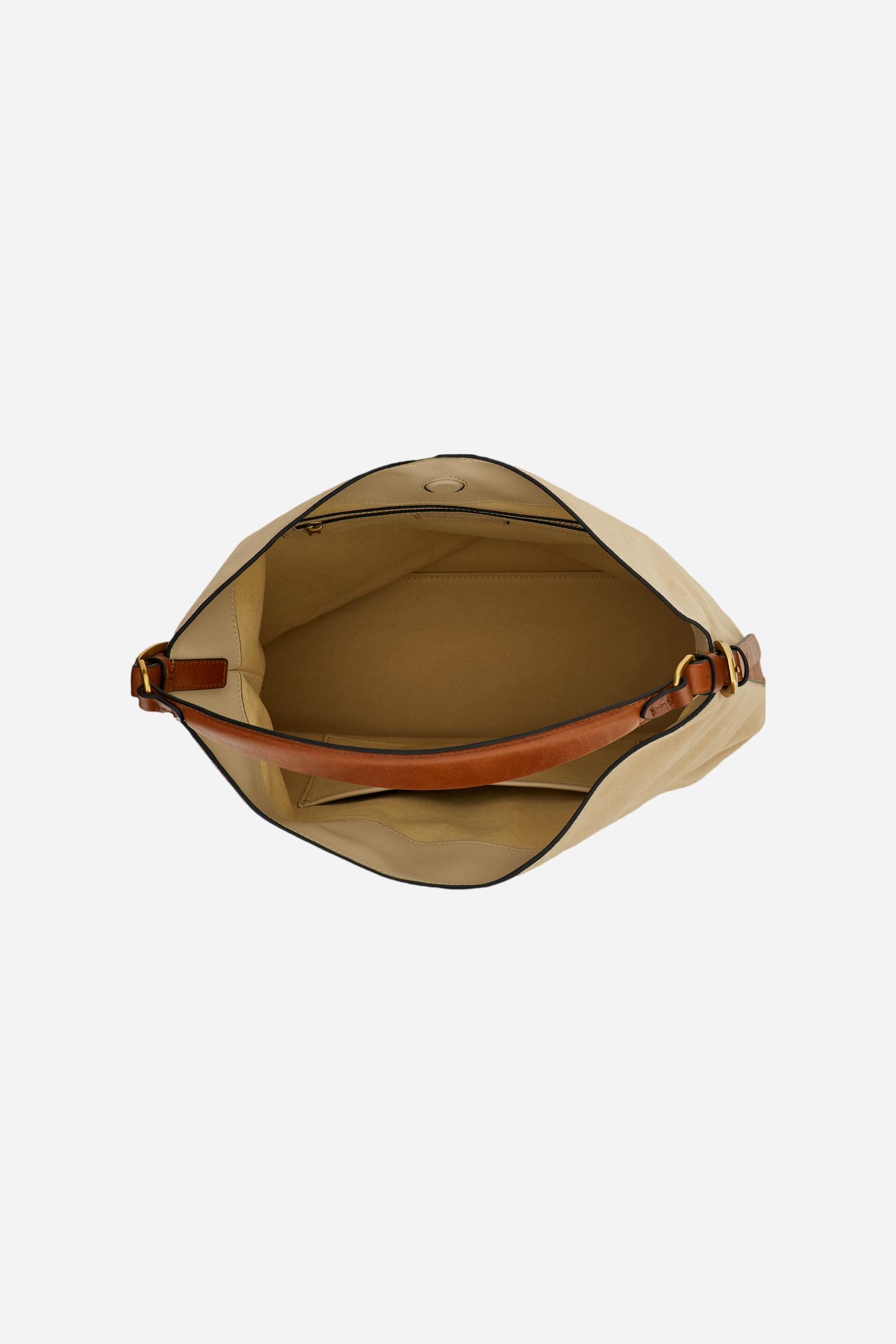 Suede and leather bucket bag – Large Shoulder Bag