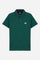 Short-sleeved polo shirt for boys made from soft 100% cotton piqué in a solid colour. The classic style features a regular fit, piqué collar and two-button front closure. The contrast inner collar detail and the multicolour logo embroidered on the chest enrich the garment. The detail under the collar completes the design with a distinctive touch. - Pineneedle
