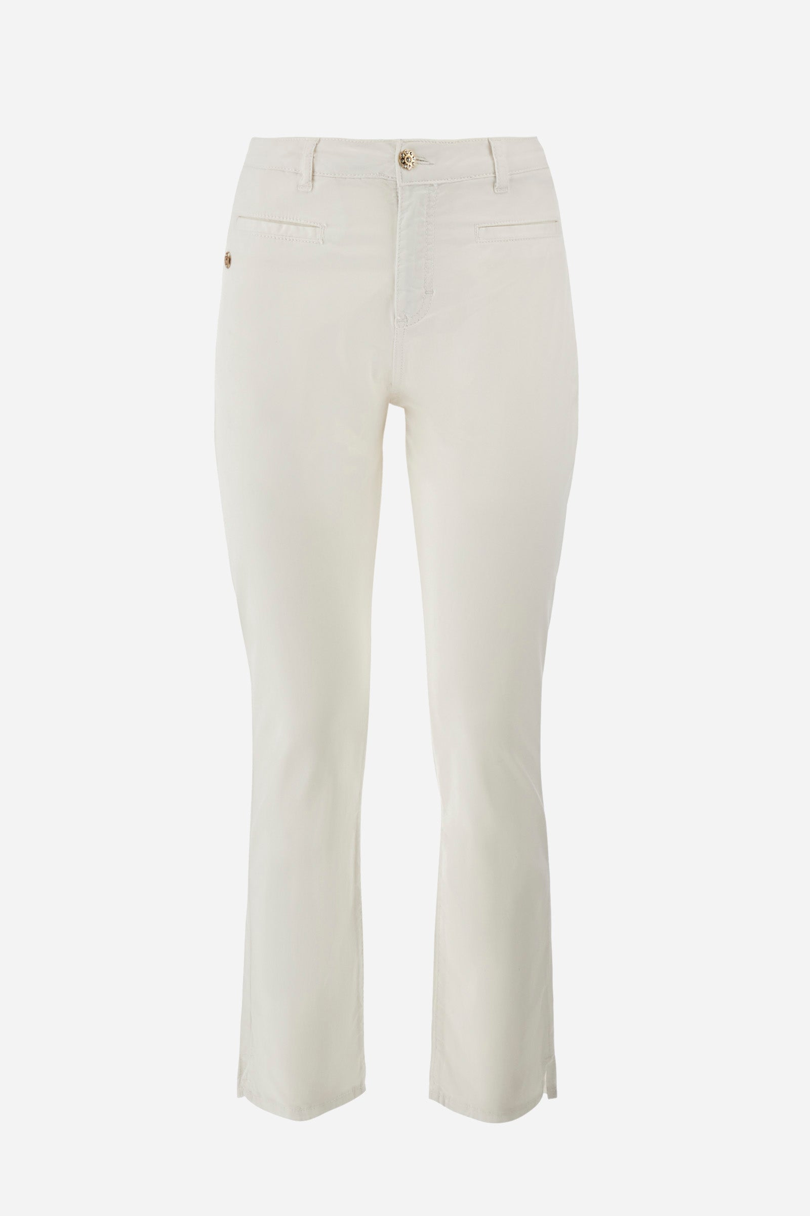 Pantalón ajustado de algodón elastizado y corte recto - Yessika