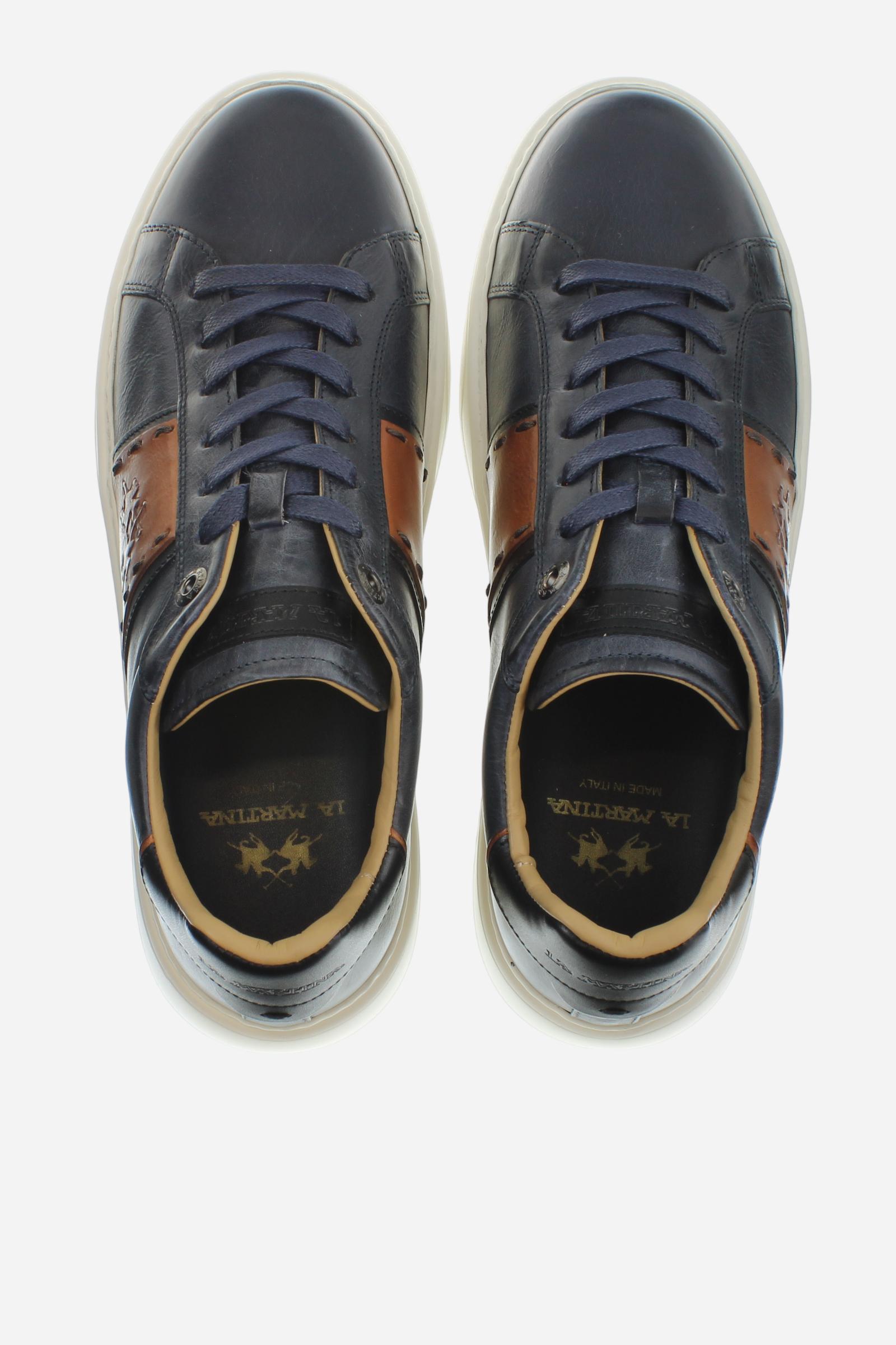 Made in Italy trainers handcrafted in leather and split leather