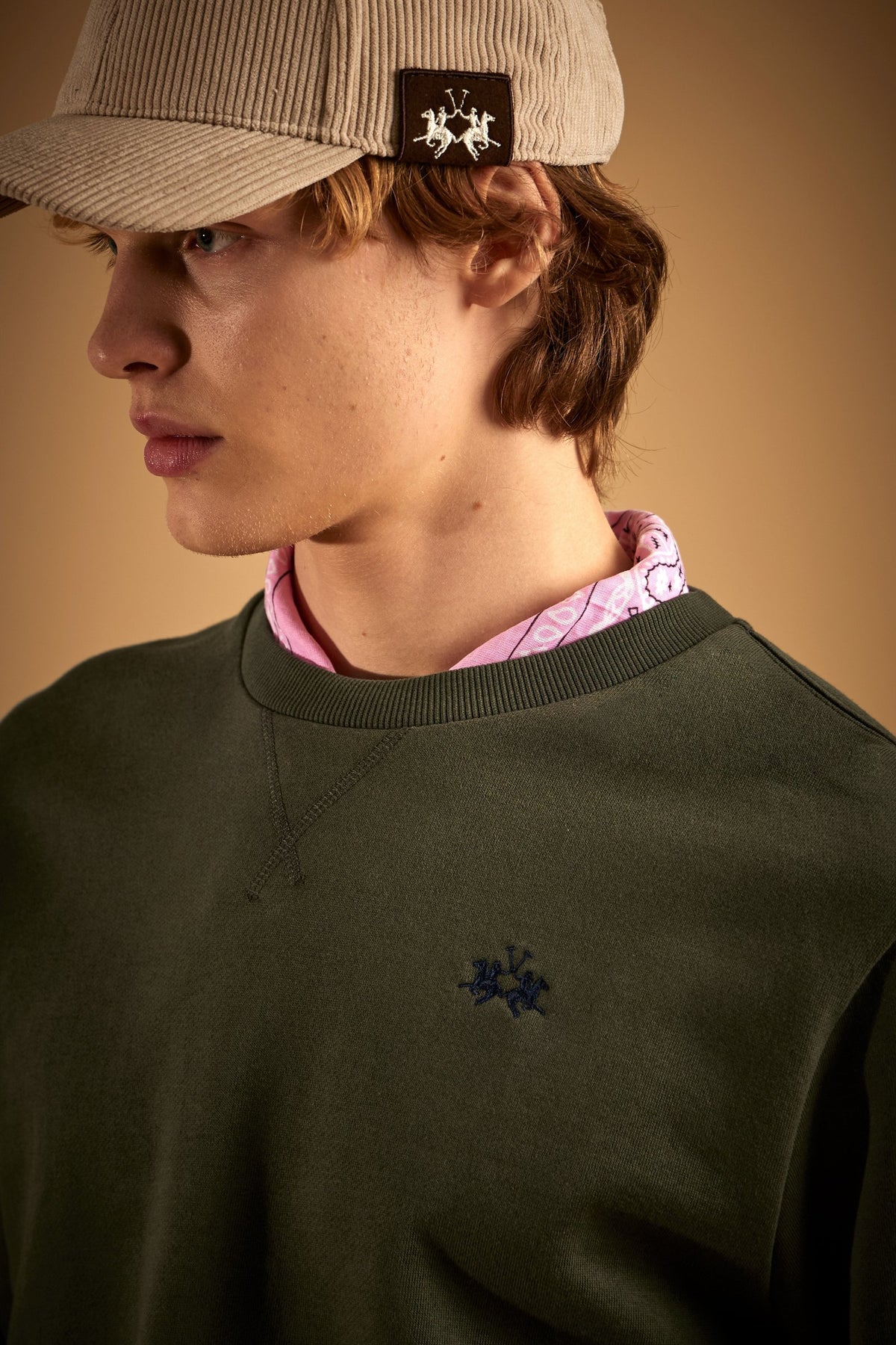 Men's crew neck sweatshirt in brushed cotton - Donato