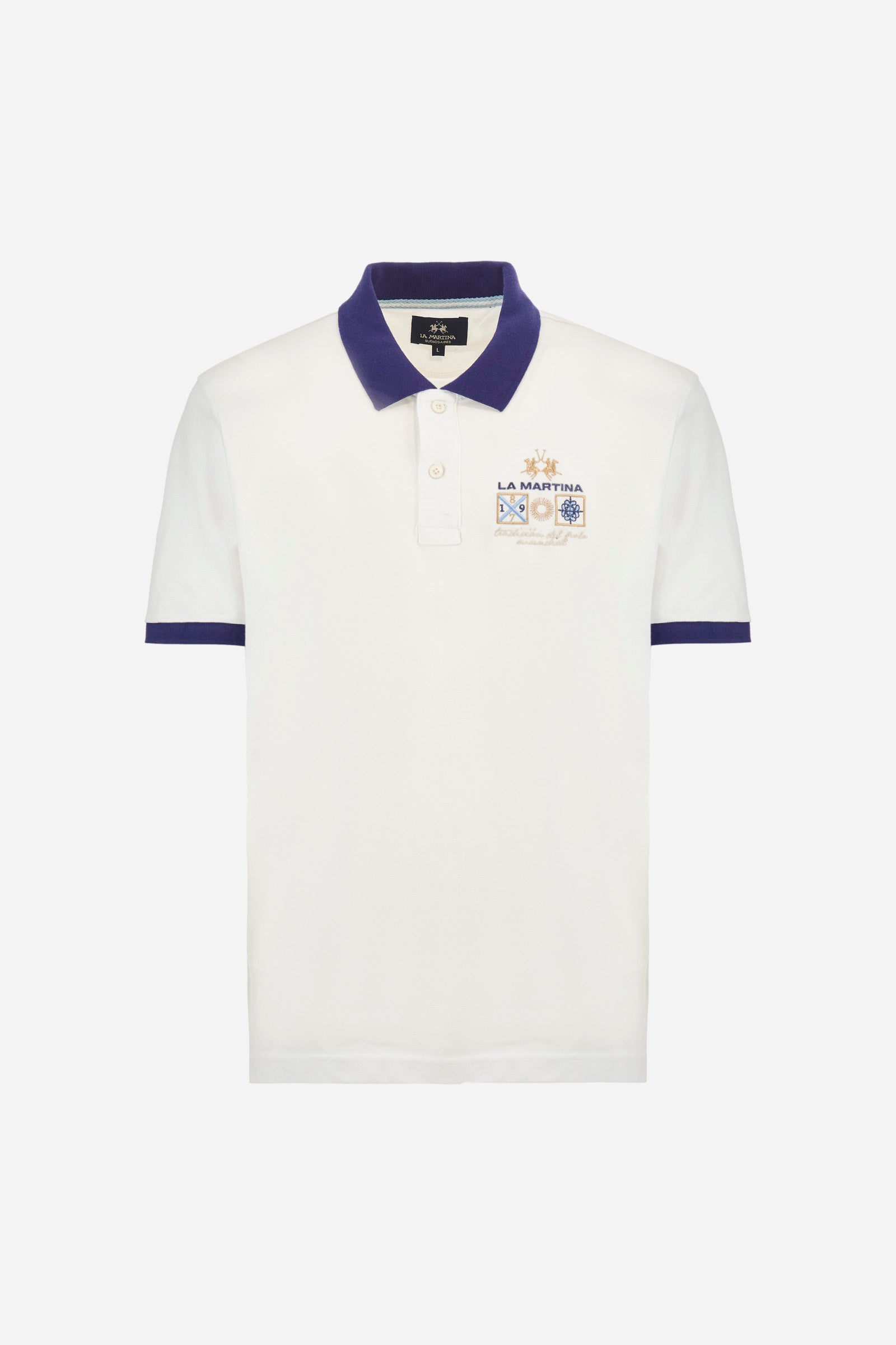 Cotton polo with multicolor logo - Archer