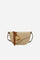 Small half-moon bag in full-grain leather with leather trim, saddle flap and gold maxi stirrup buckle with engraved logo. - Neutral/Cuoio