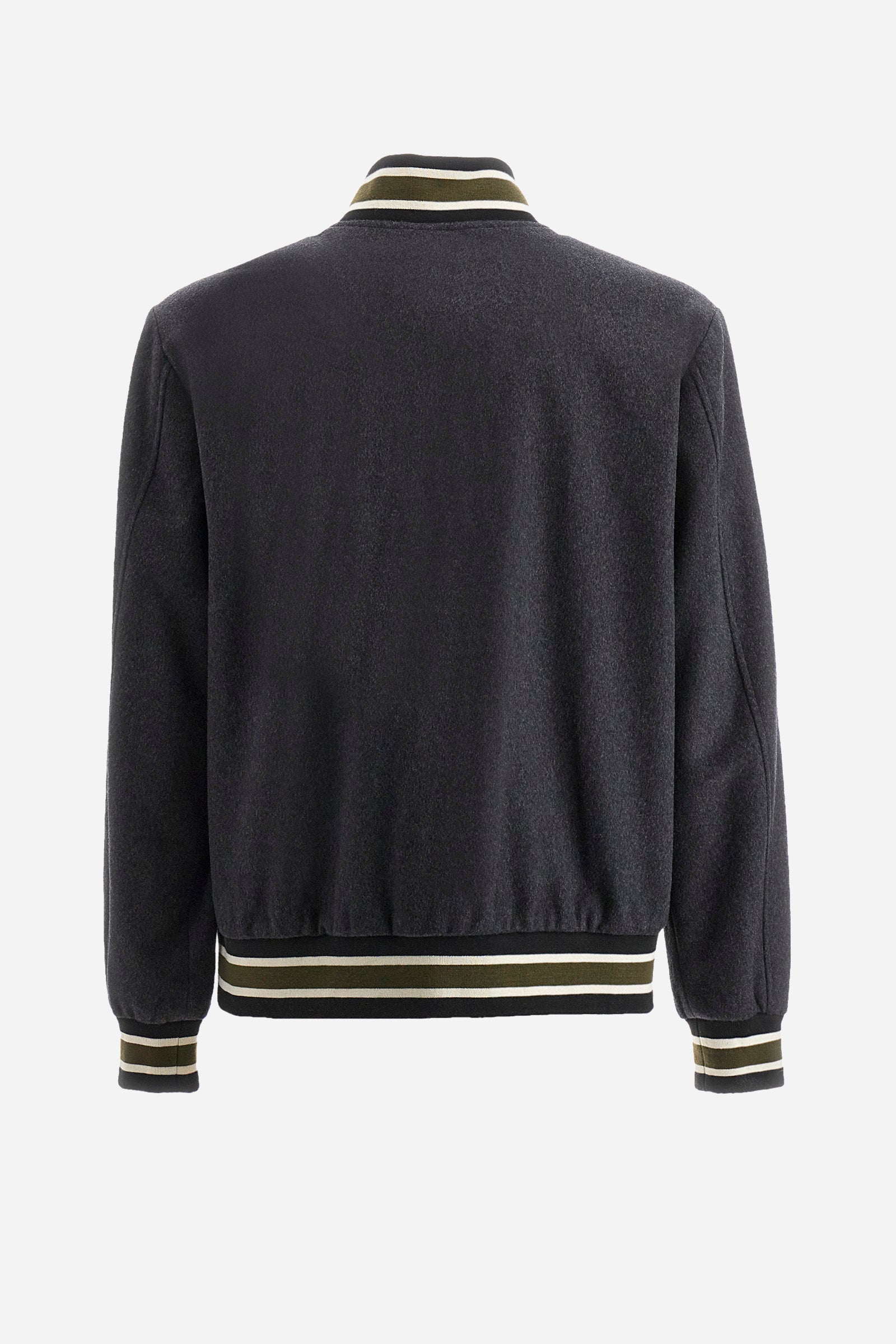 Regular fit bomber jacket in wool and cashmere - Zeus