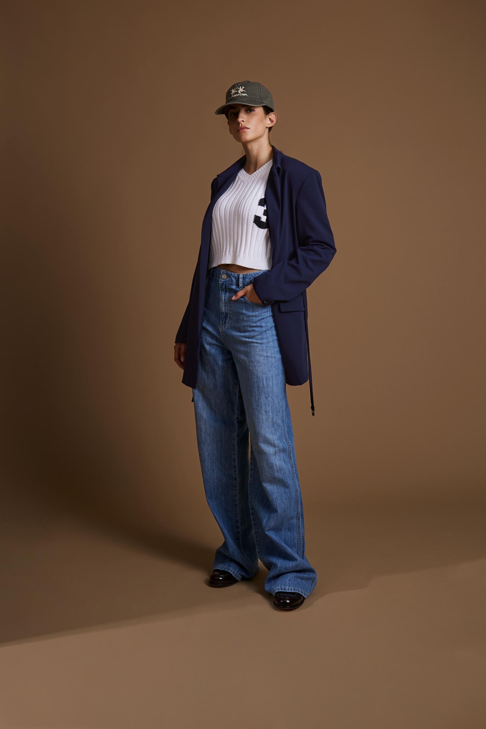 Women's relaxed light indigo cotton denim jeans - Emilie