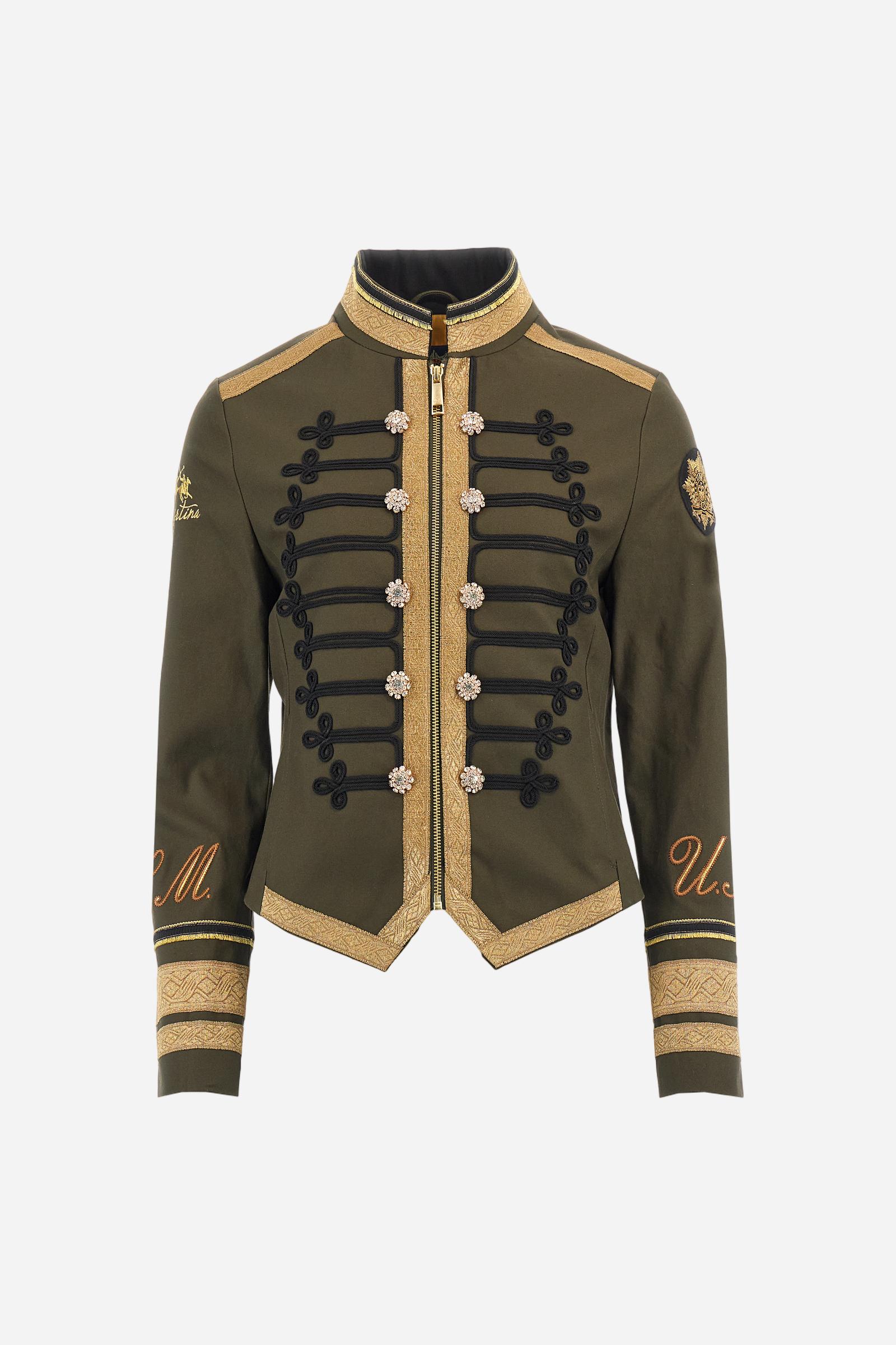 Veste femme en sergé de coton avec ornements - Beatriz