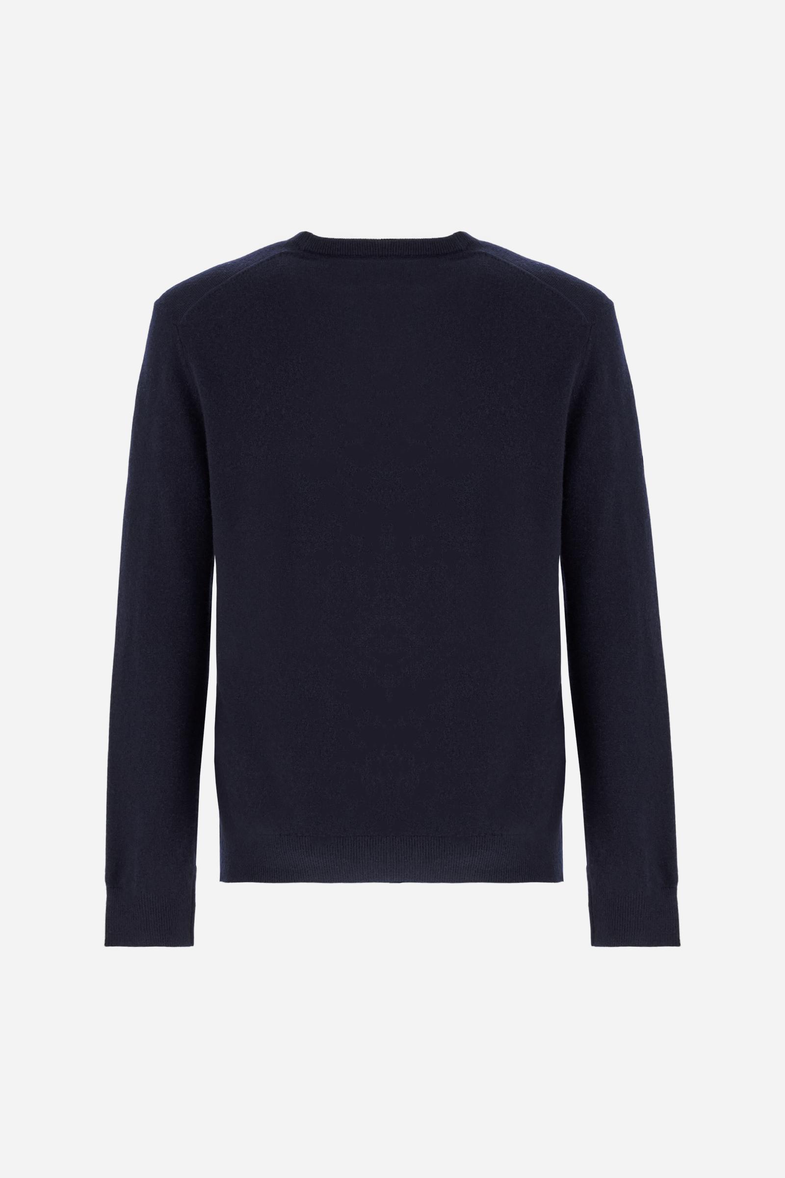 Men’s crew neck wool cashmere sweater - Branndais
