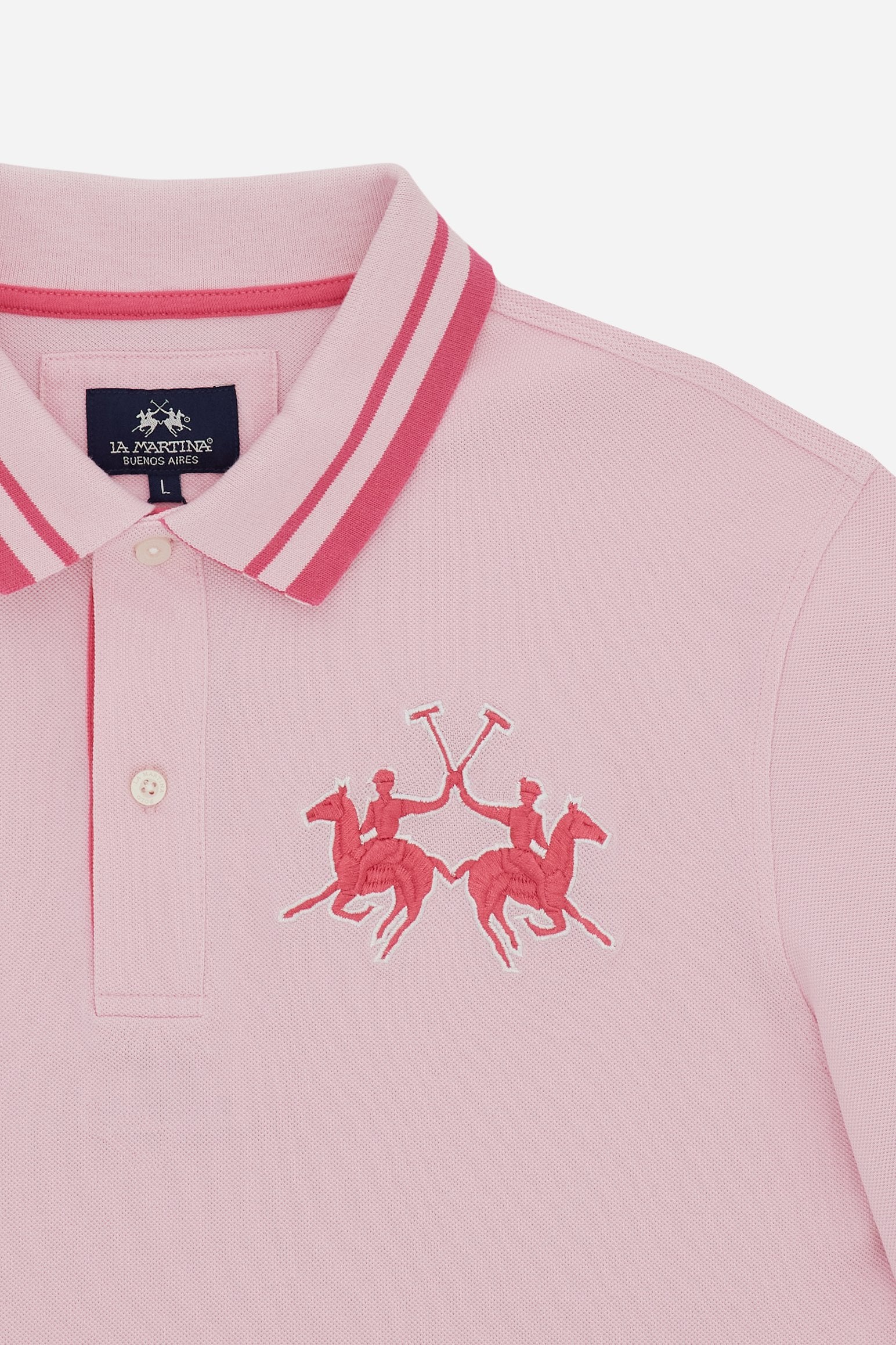 Men’s short-sleeve piqué polo shirt with 3D maxi logo – Coty