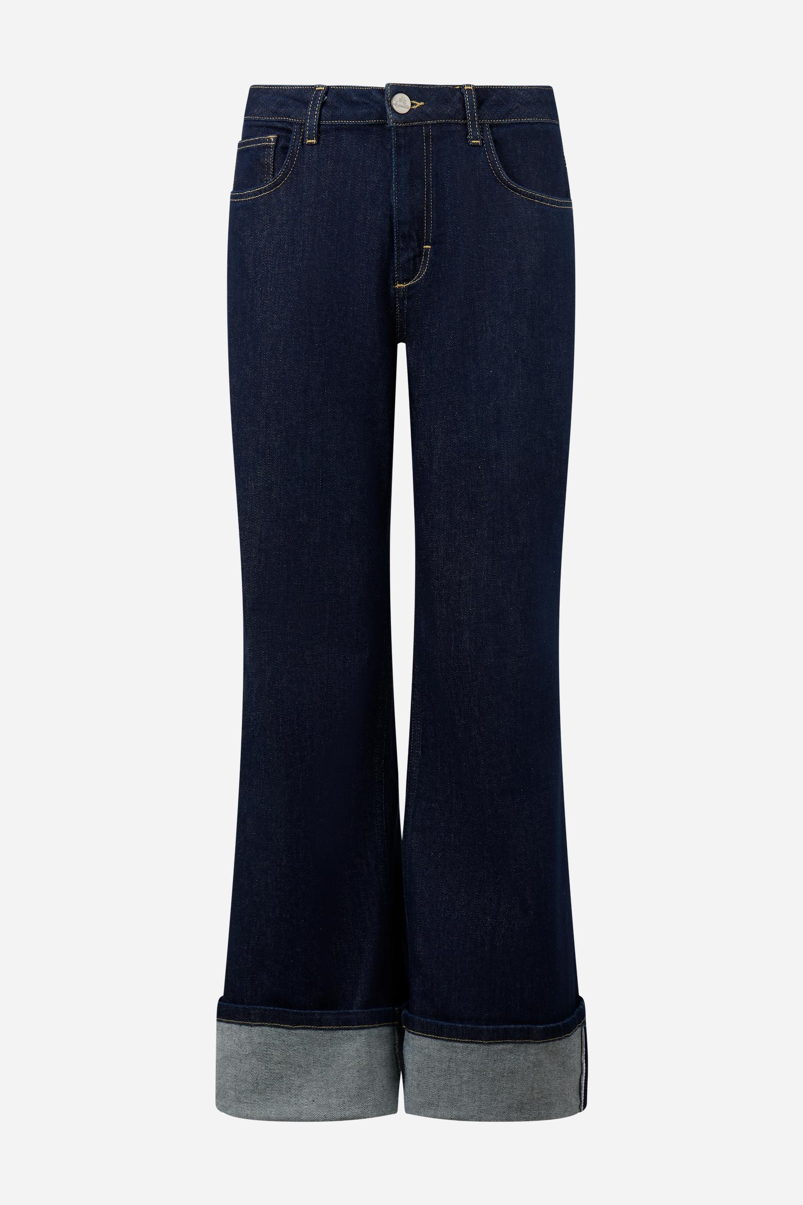 Jeans Damen aus Baumwolle in extra dunklem Denim - Elena