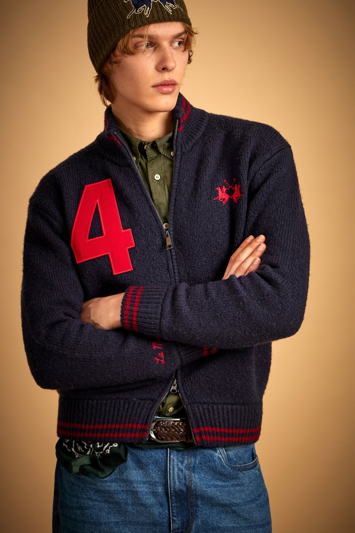 Men's Varsity Knit Zip-Up Cardigan - Elvis