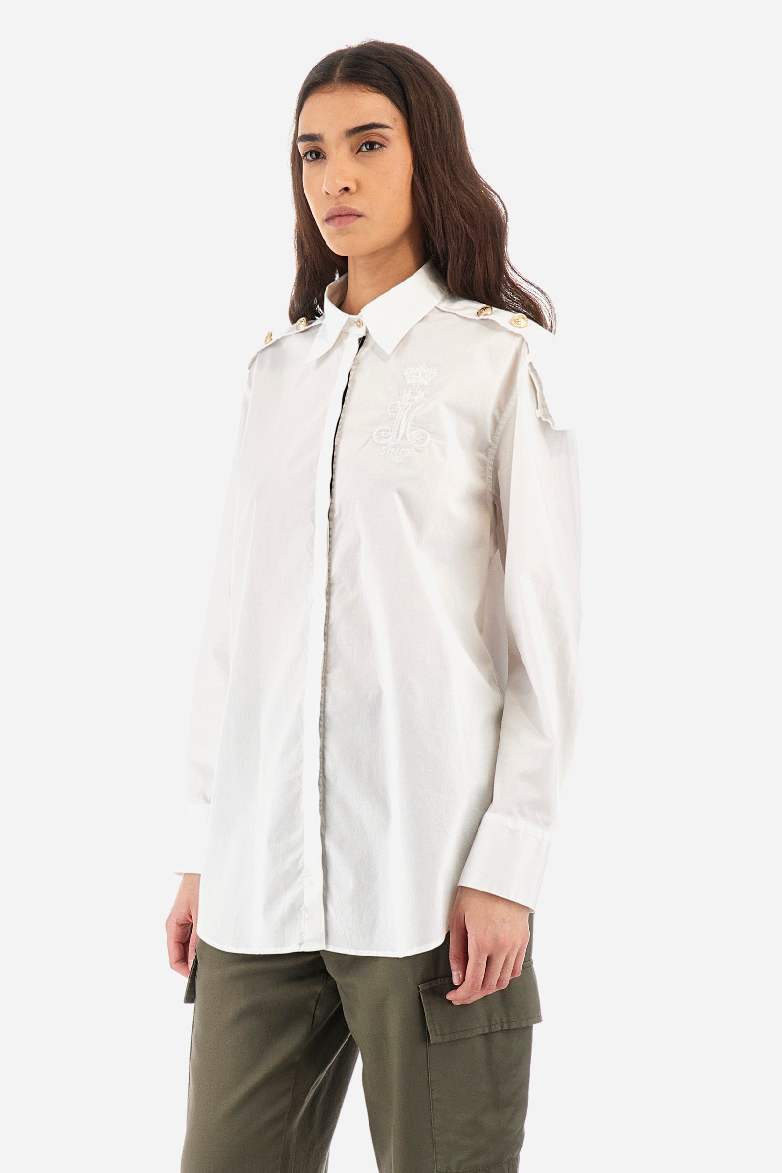 Camicia regular fit in cotone elasticizzato - Yakira