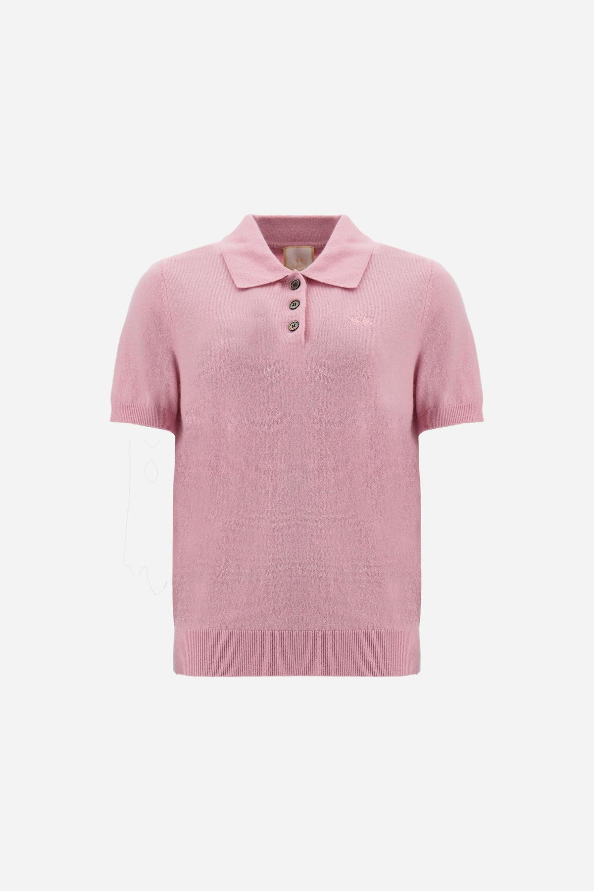 Women's short sleeve polo shirt in lambswool blend knit - Emelyn