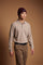 Men’s long-sleeve polo in stretch cotton piqué offers comfort, flexibility, a ribbed collar with contrasting gabardine detail, slim fit, and embroidered logo - Vintage Khaki