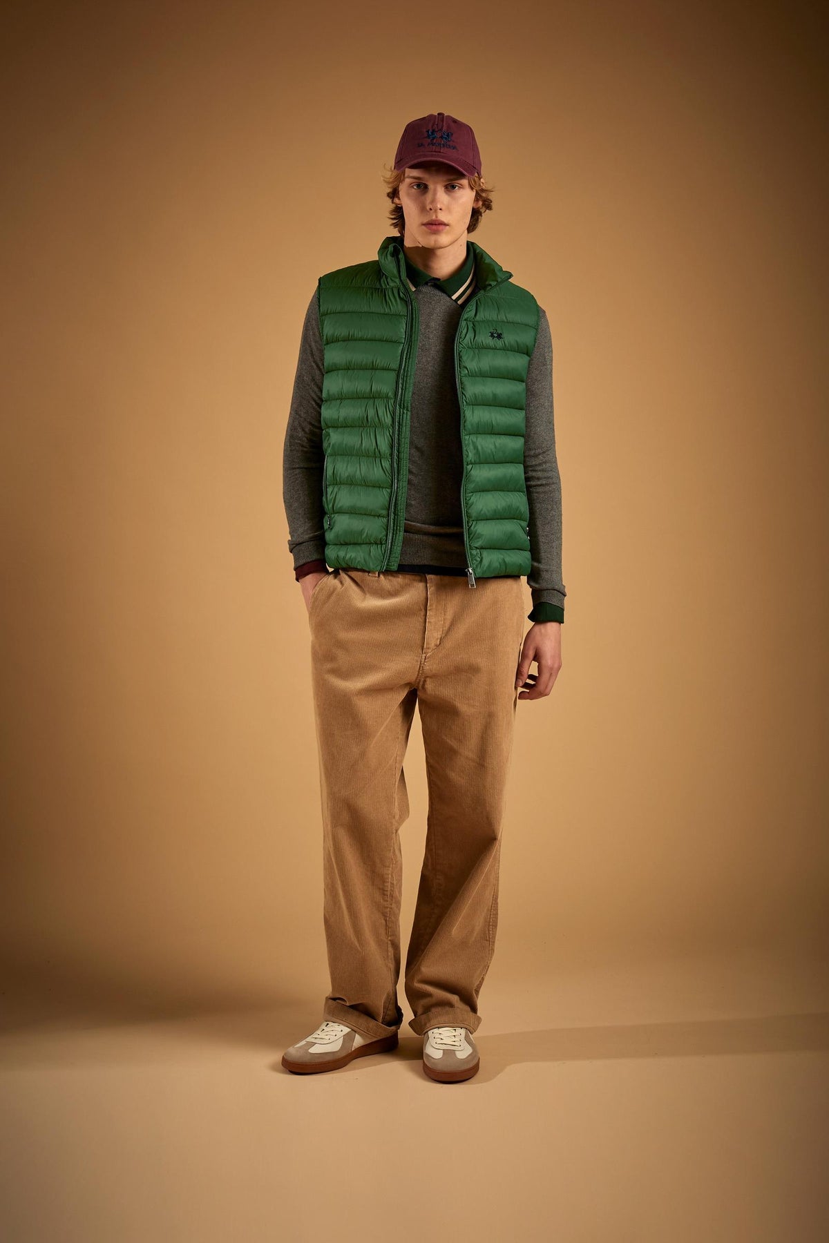 Men's sleeveless nylon down jacket with small logo - Damir