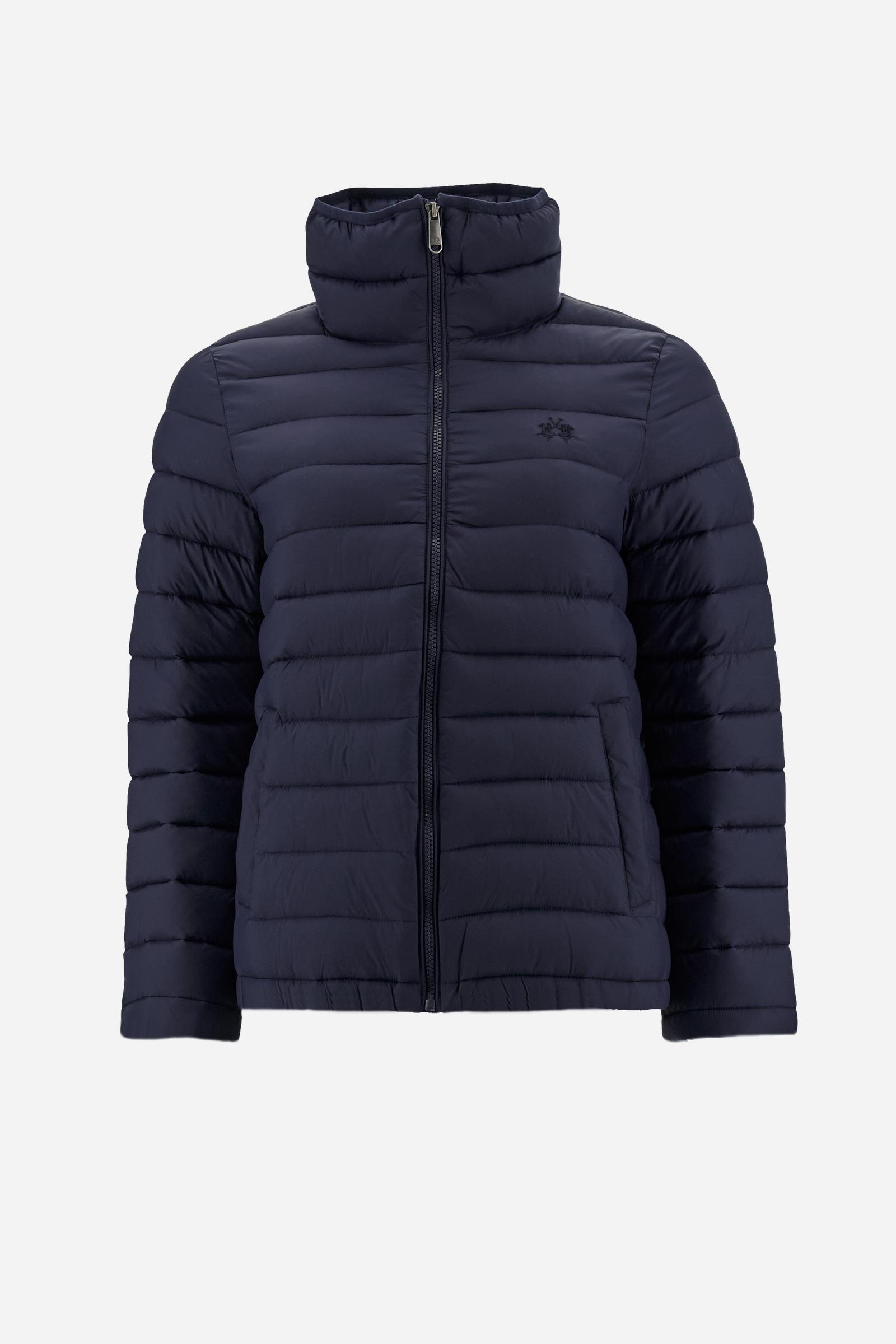 Short women's down jacket with high collar in nylon - Dene