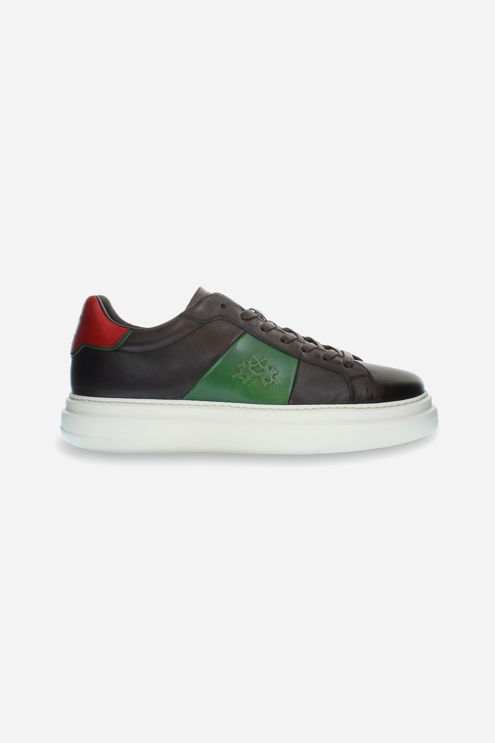 Baskets pour homme en cuir multicolore