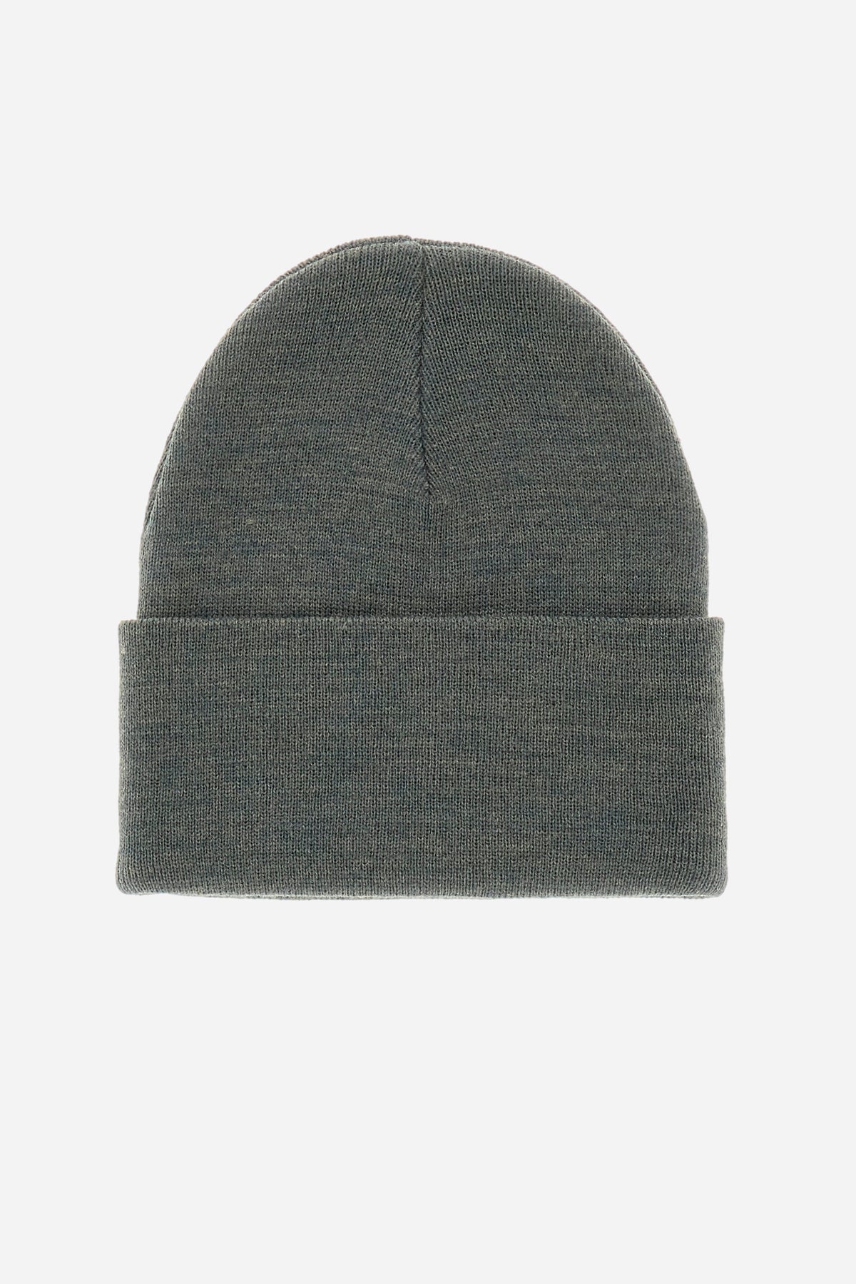 Unisex knitted beanie hat with cuff and embroidered logo. Basic model. - Smoke Heather Grey                                                                                                                                                                                                                                                                                                                                                                                                                                     