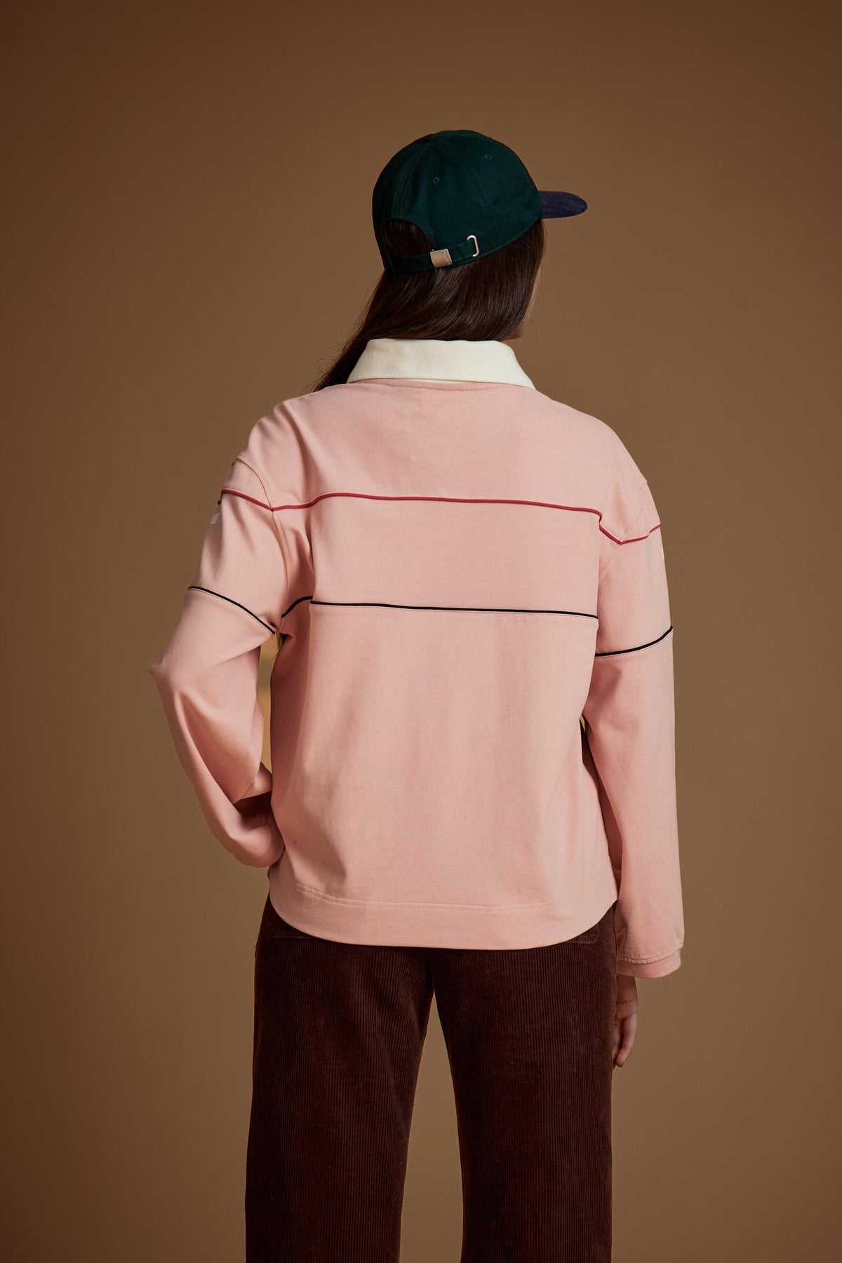 Polo donna maniche lunghe jersey con piping  - Ethelred