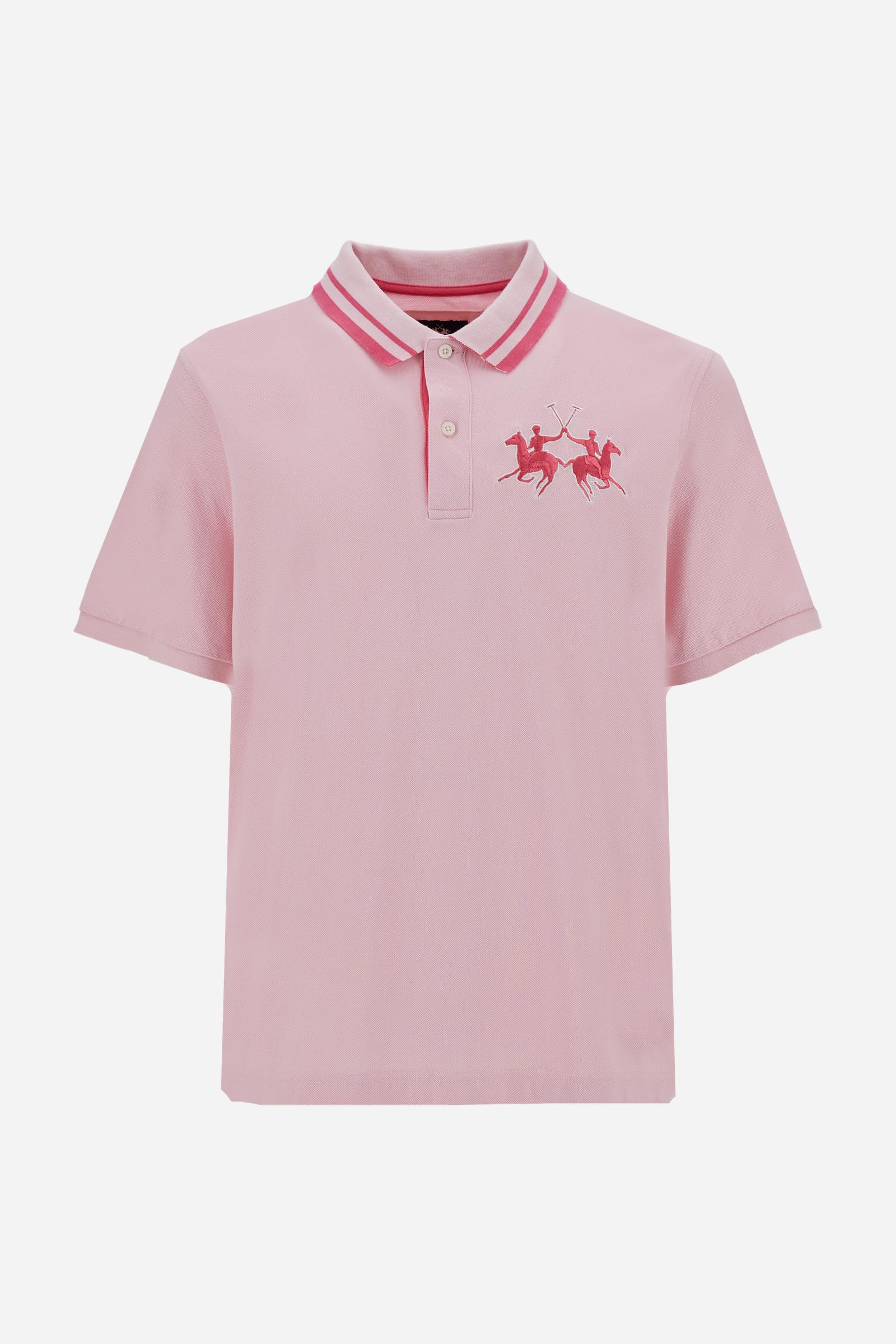 Men’s short-sleeve piqué polo shirt with 3D maxi logo – Coty