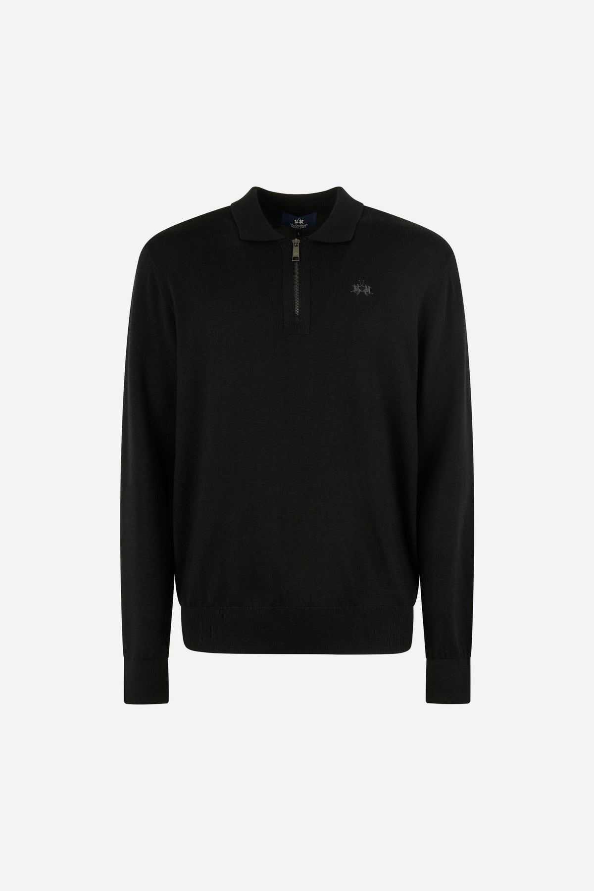Men's sweater with zip neck merino wool - Edric